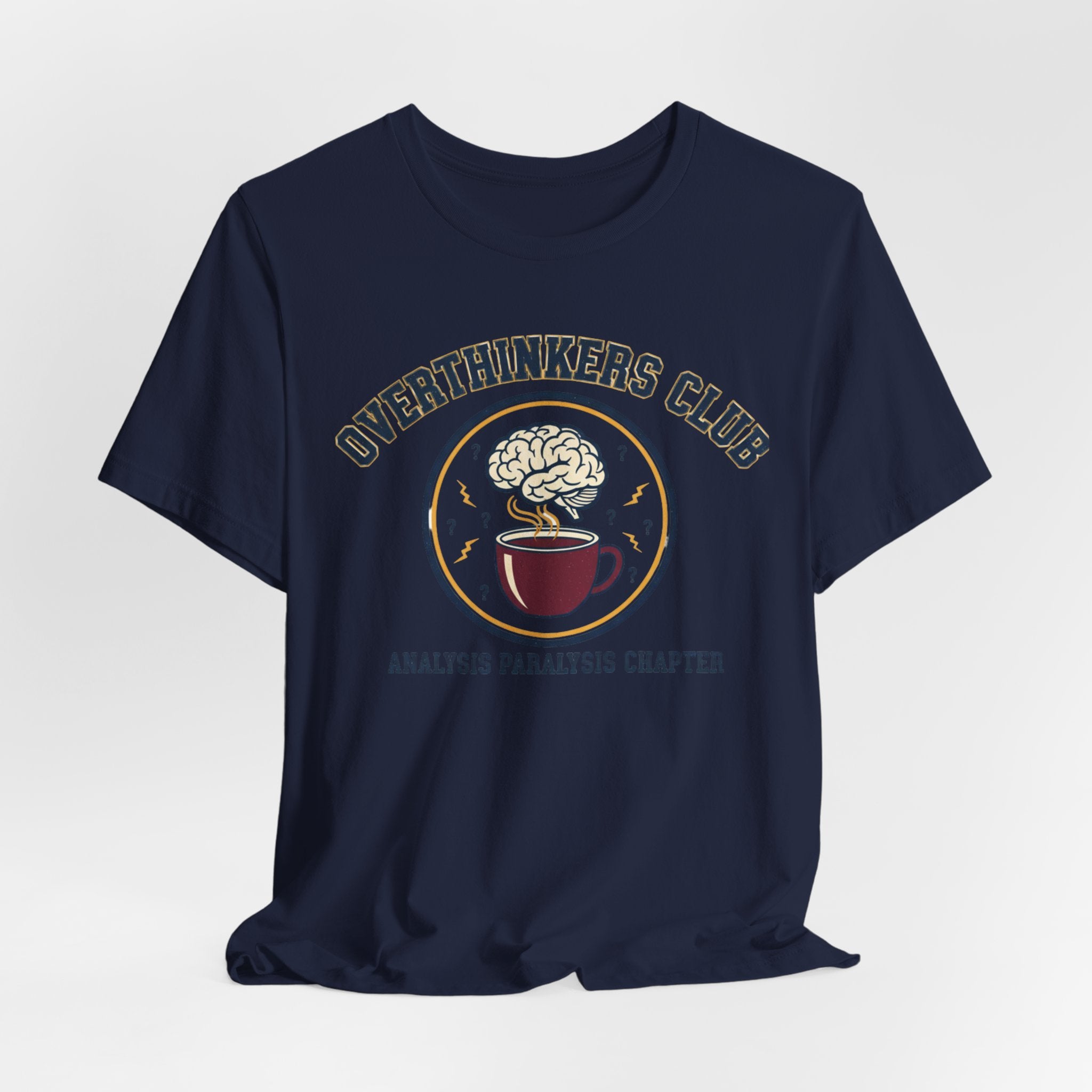 Overthinkers Club Tee | irony club shirt, varsity style shirt