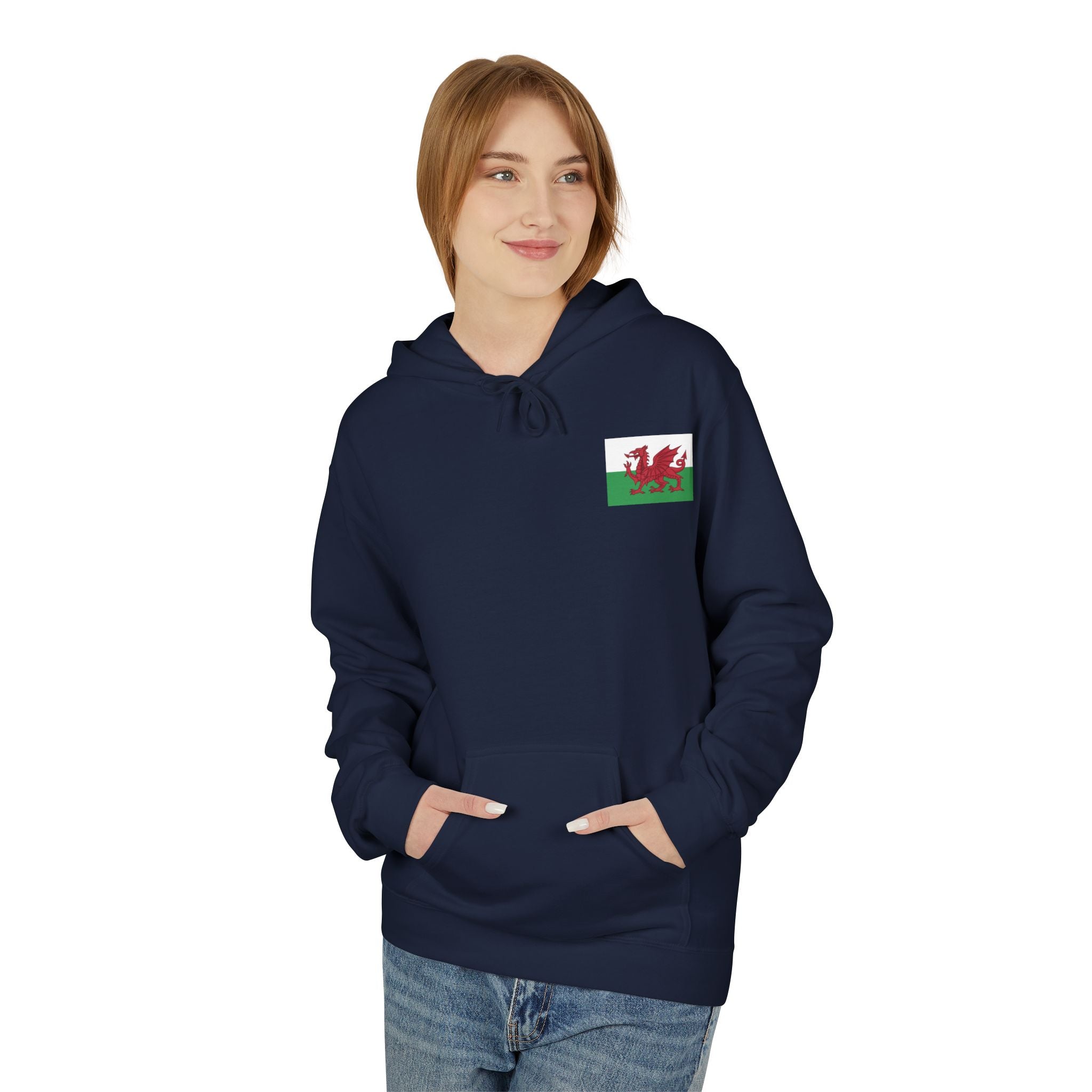 Welsh Dragon Drinking Beer Hoodie — Rugby Pub Fan Pullover