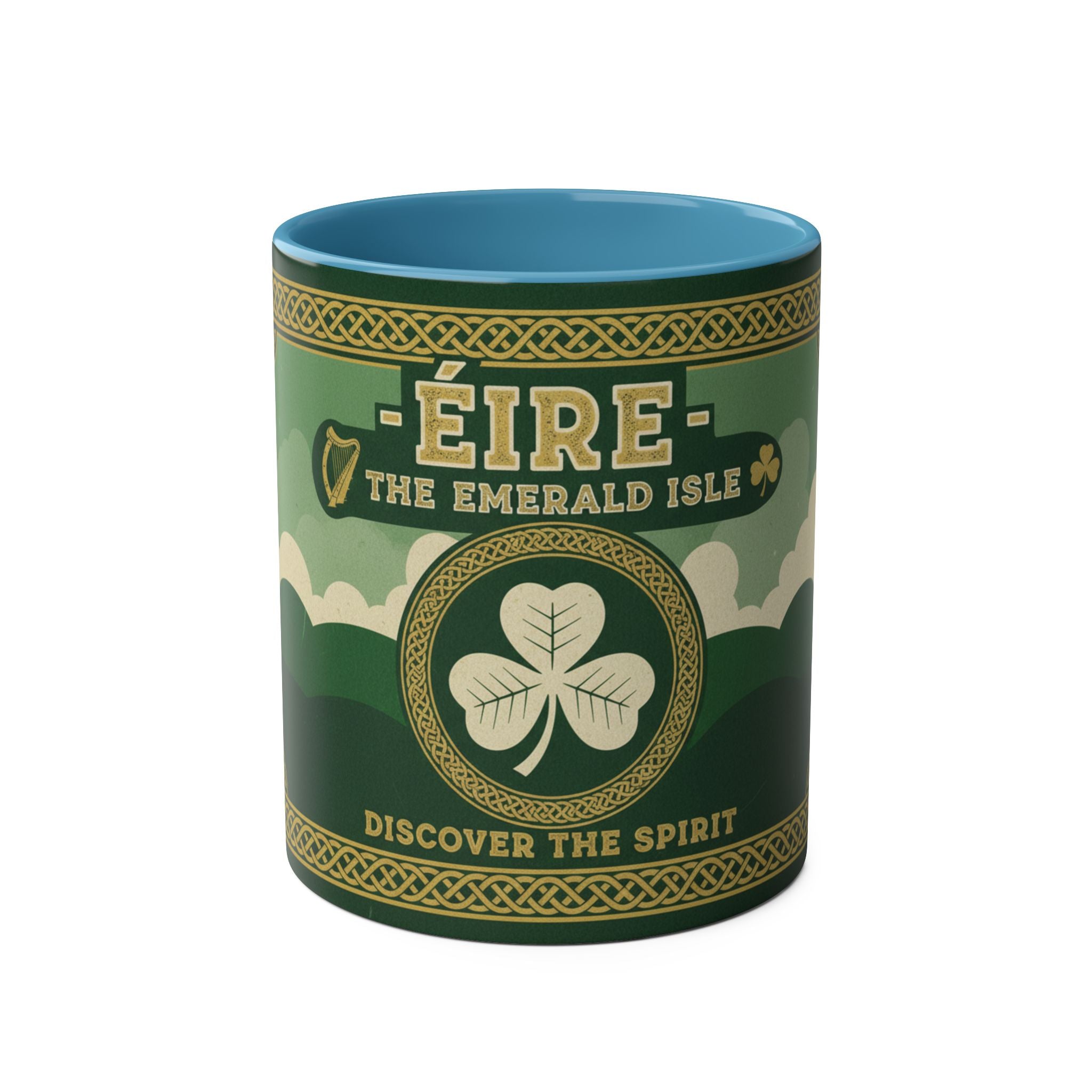 Éire The Emerald Isle Ceramic Coffee Mug — Discover the Spirit, Two-Tone 11oz