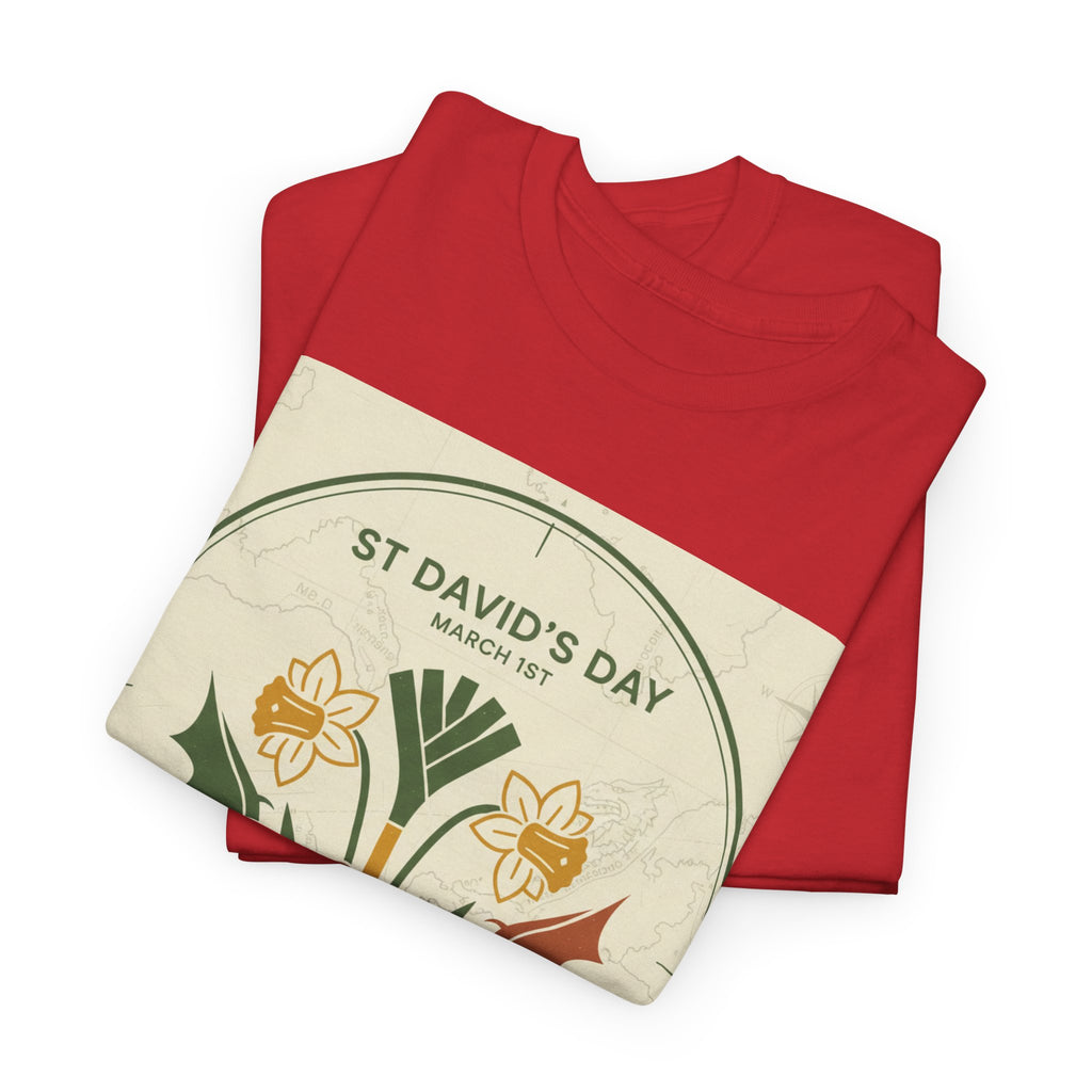 St. David's Day Floral Tee — Welsh Daffodil & Leek Celebration Shirt
