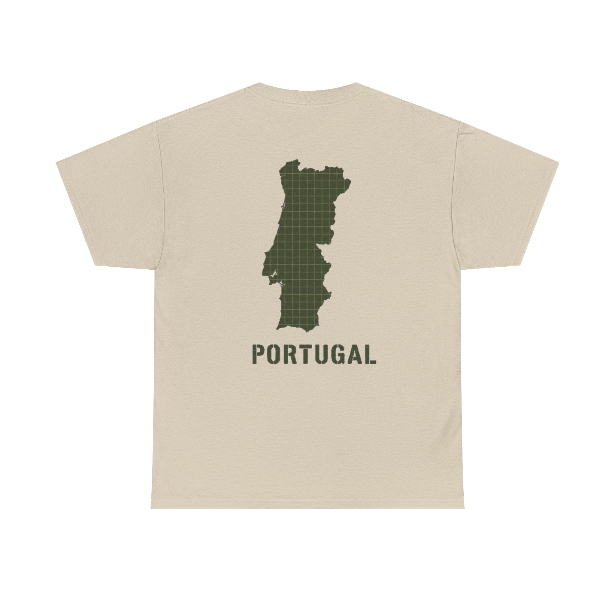 Portugal Map T-Shirt — Vintage Green Grid Portugal Tee