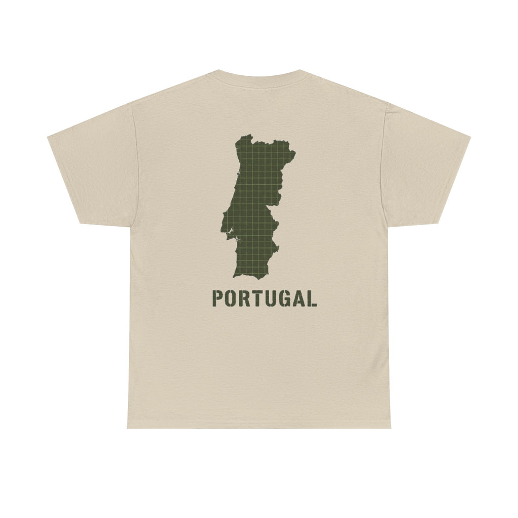 Portugal Map T-Shirt — Vintage Green Grid Portugal Tee