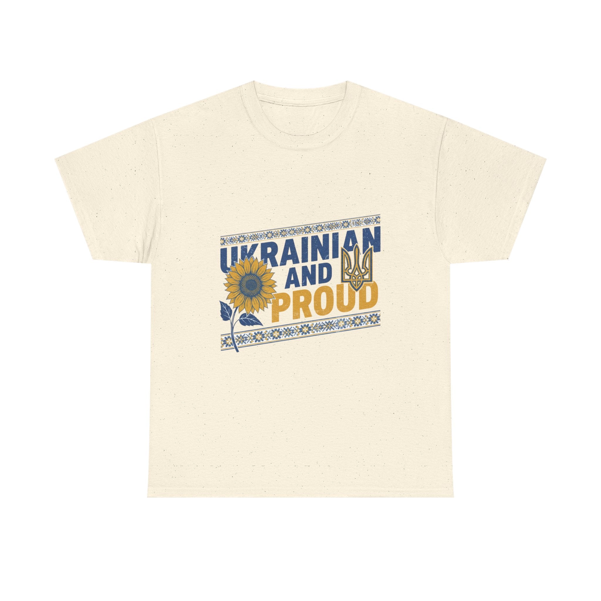 Ukrainian and Proud T-Shirt — Sunflower & Trident Patriotic Tee