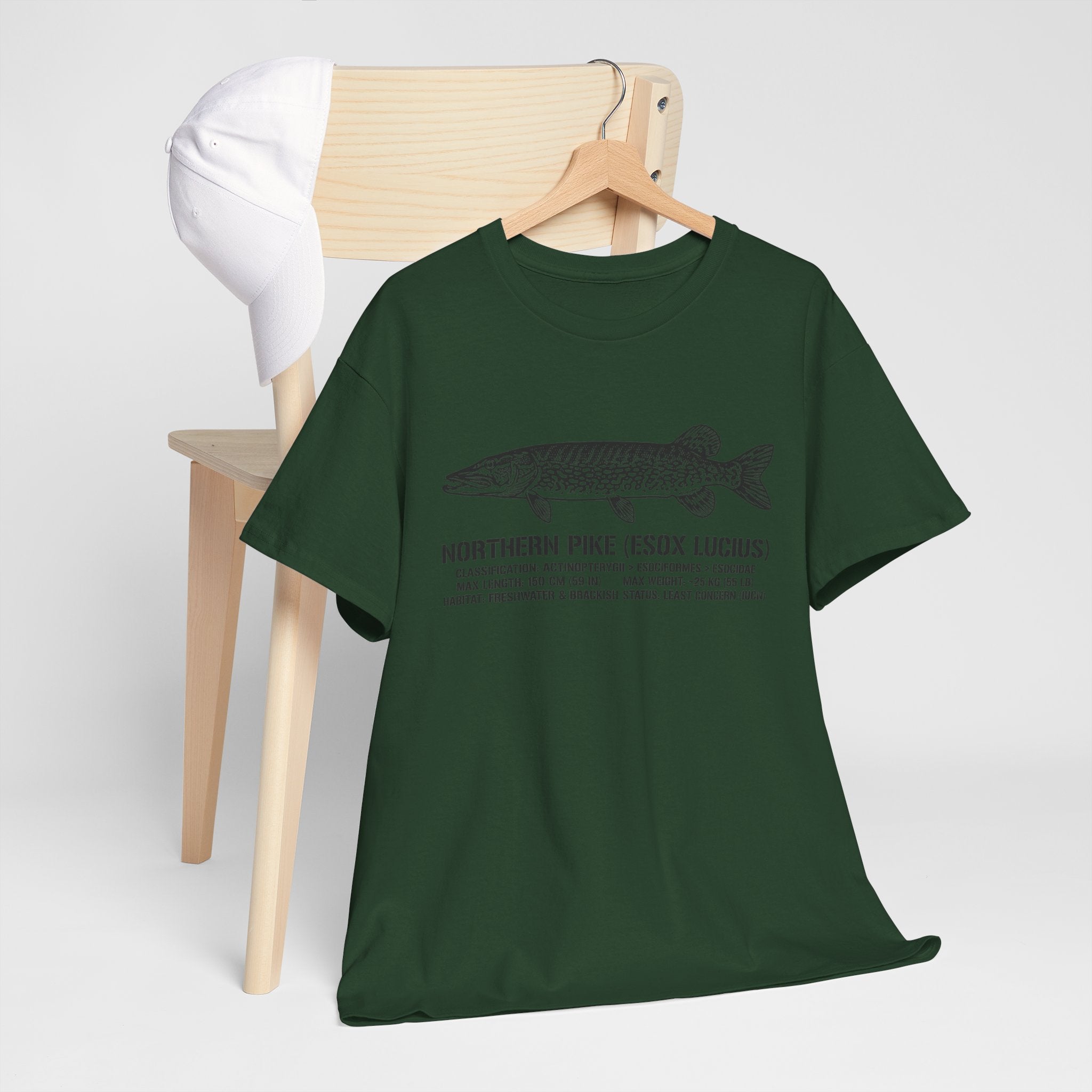 Northern Pike Illustration Tee — "Northern Pike (Esox Lucius)" Fishing Shirt