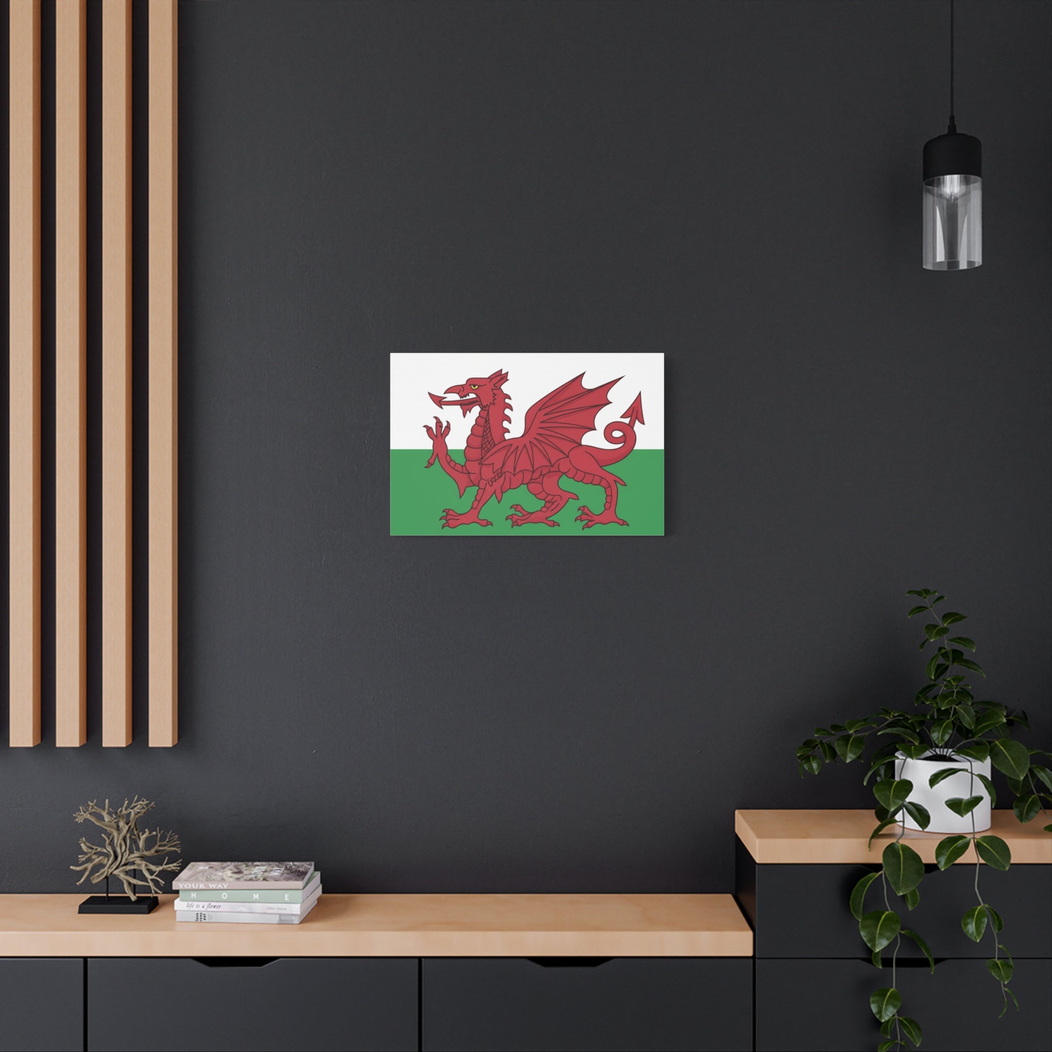 Welsh Flag Canvas Print — Red Dragon Matte Stretched Wall Art