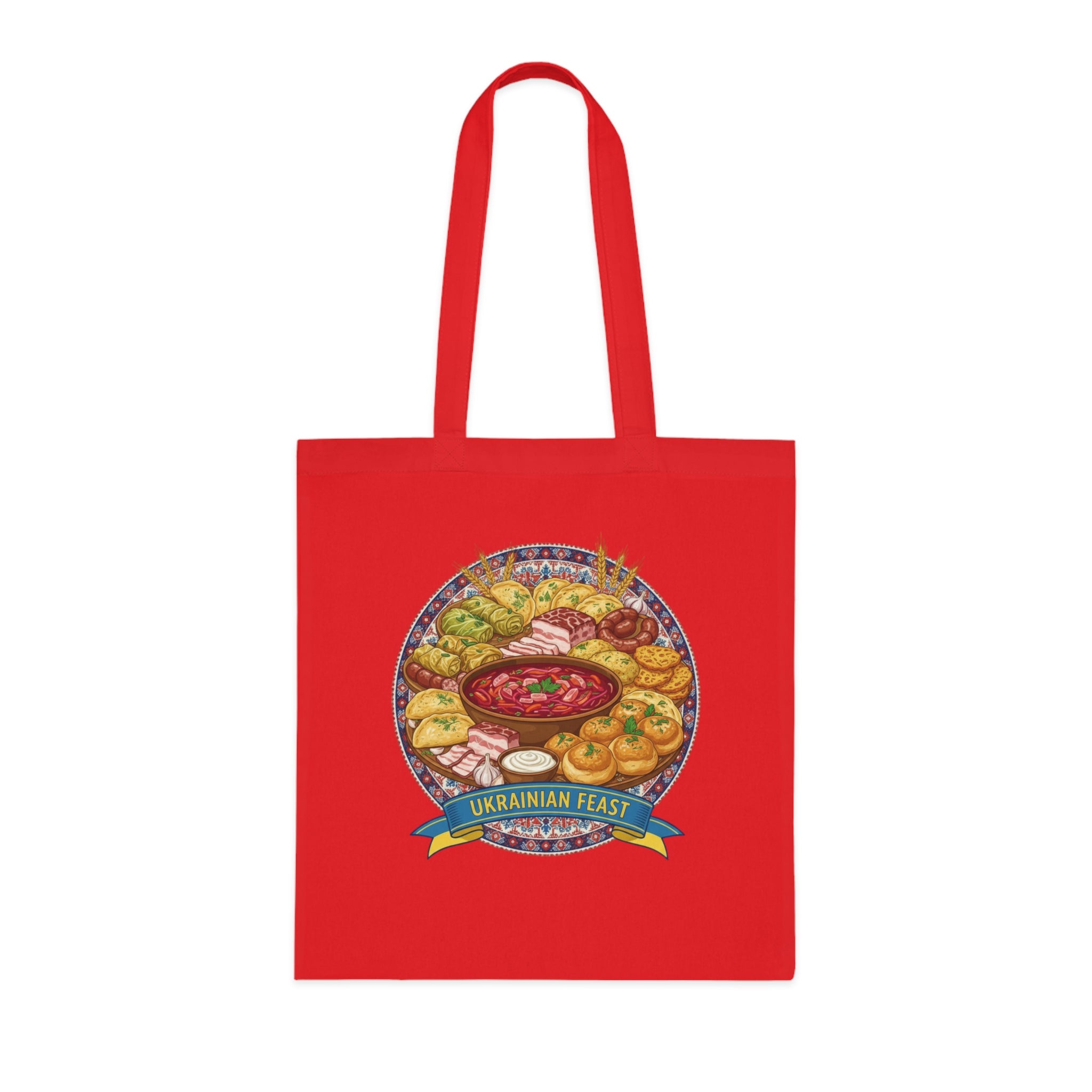 Ukrainian Feast Tote Bag — Illustrated Ukrainian Food Market Grocery Tote