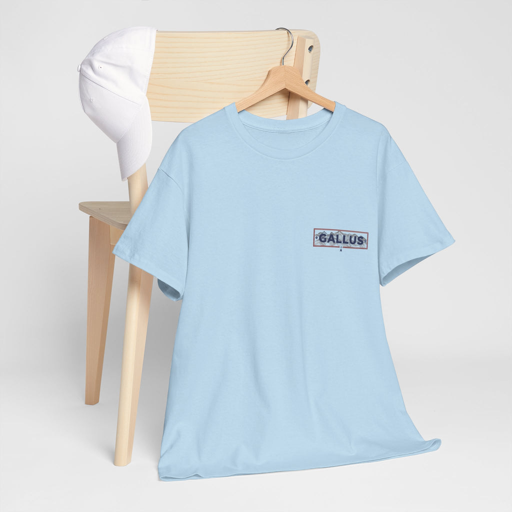 Mountain Sunset T-Shirt — Retro Nature Graphic Tee with 'GALLUS' Logo