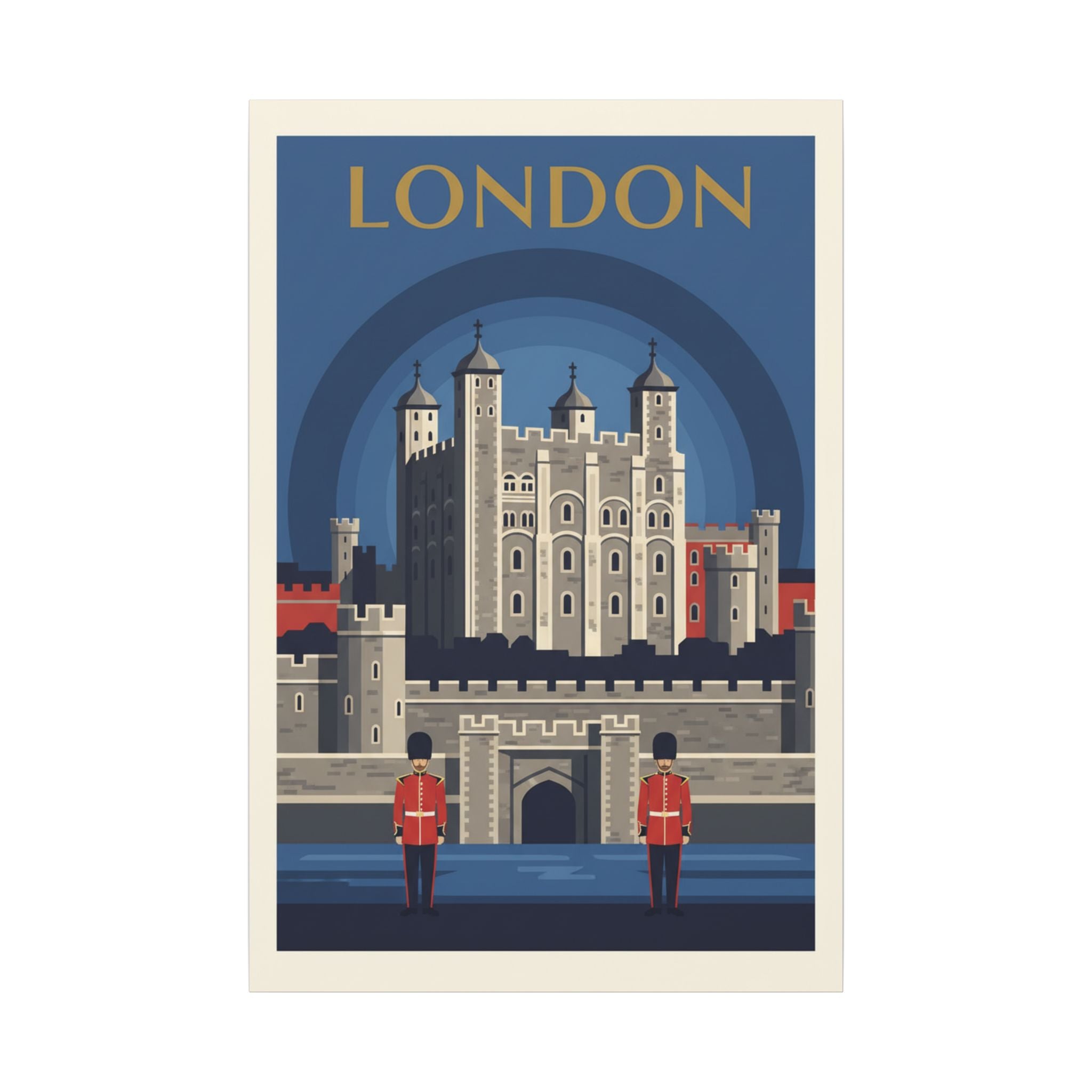 Tower of London Retro Travel Poster Canvas