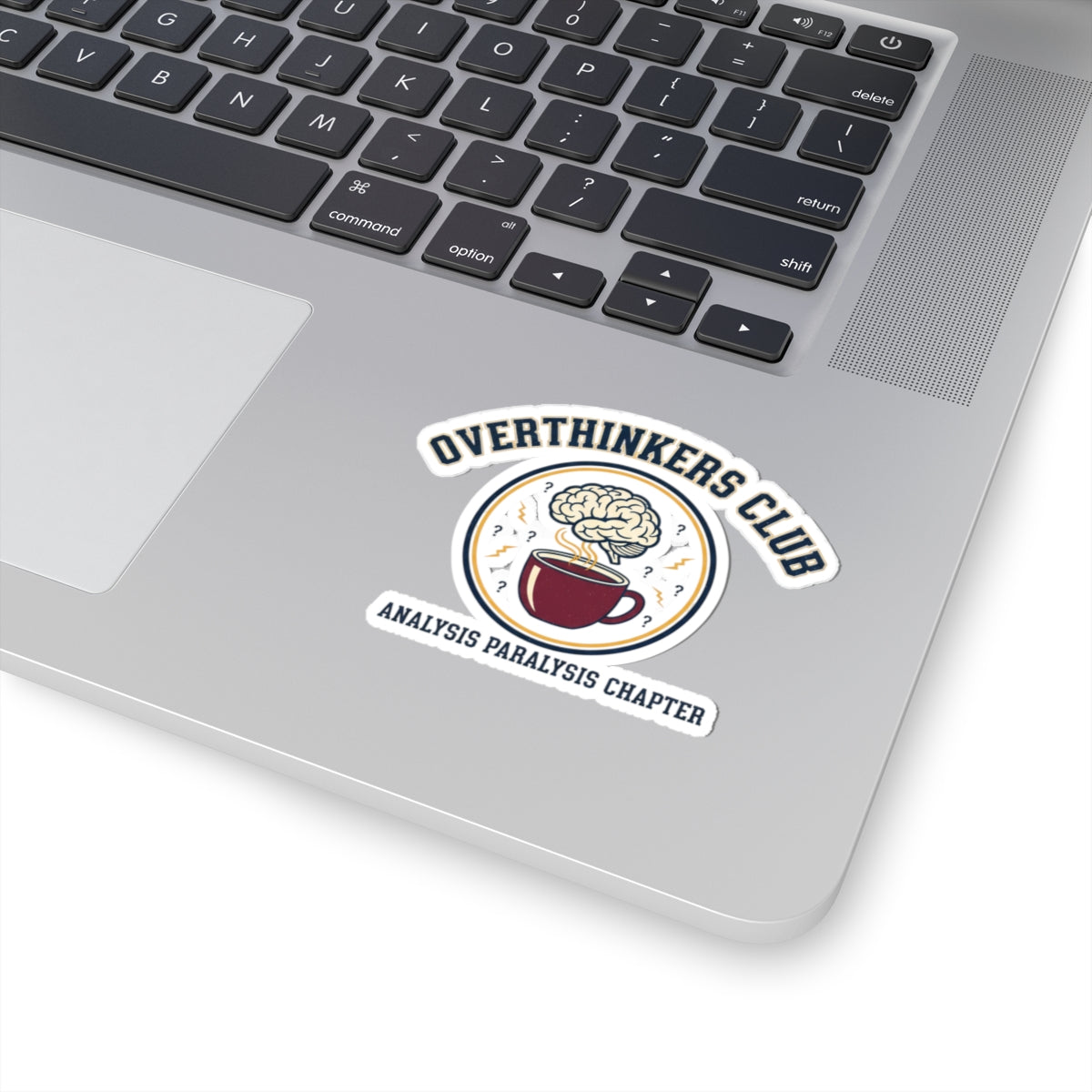 Overthinkers Club Sticker | Ironic Varsity Society, Collegiate Aesthetic Kiss-Cut