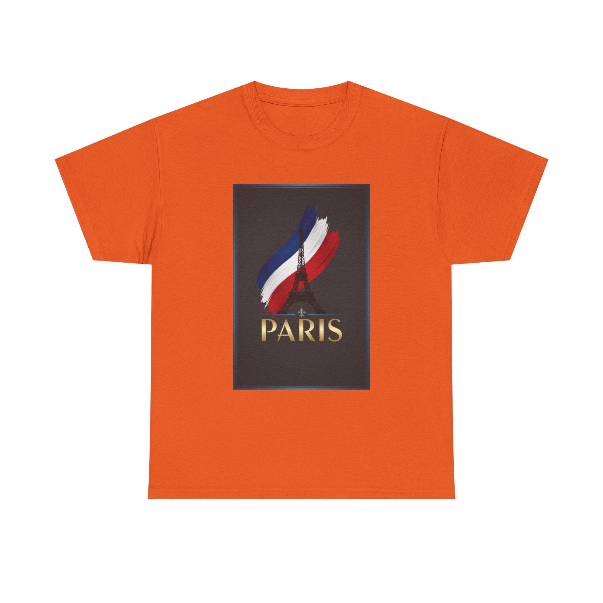 Paris Tricolor Graphic Tee — French Flag Brushstroke T-Shirt