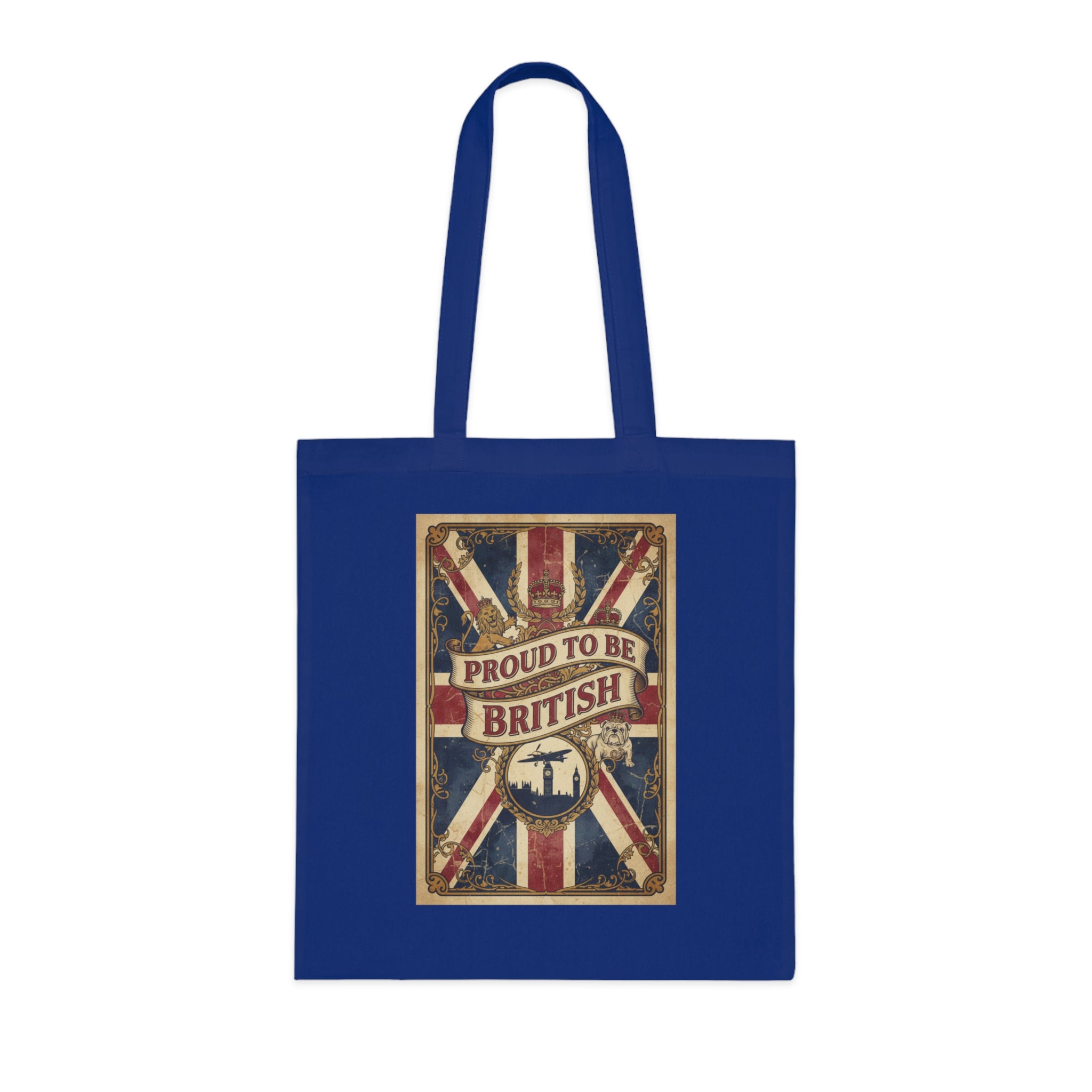 Proud to Be British Cotton Tote Bag — Union Jack Retro Flag Shopper