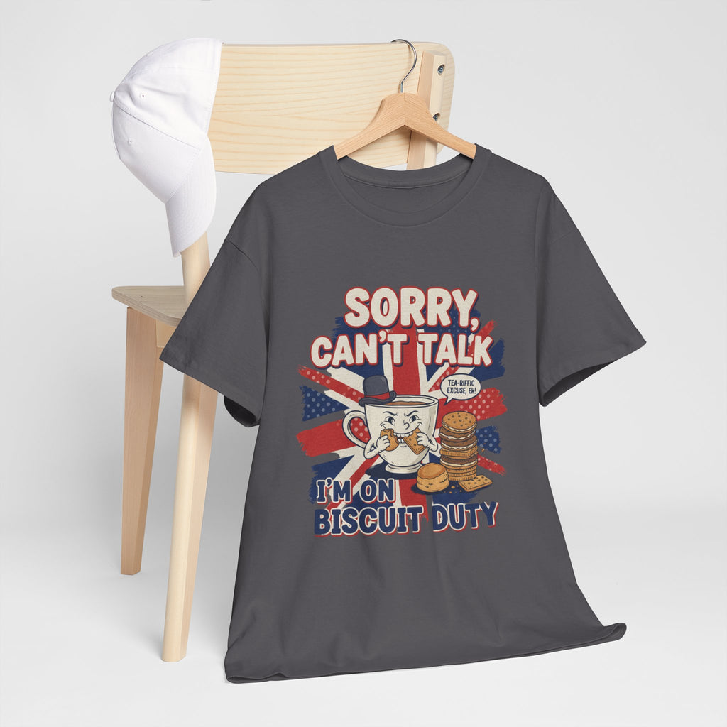 Biscuit Duty T‑Shirt - "Sorry Can't Talk, I'm On Biscuit Duty" British Tea & Biscuit Graphic Tee