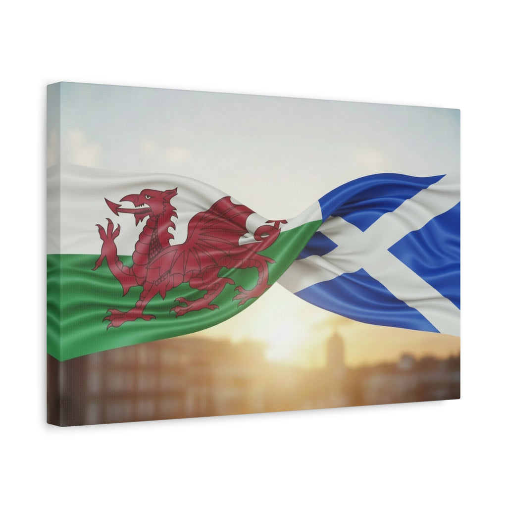 Wales and Scotland Flag Canvas Print — Matte Stretched Wall Art