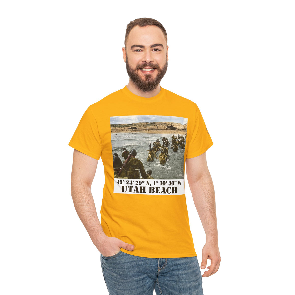 Utah Beach D-Day T-Shirt — Normandy 1944 Coordinates Tee — product image 4