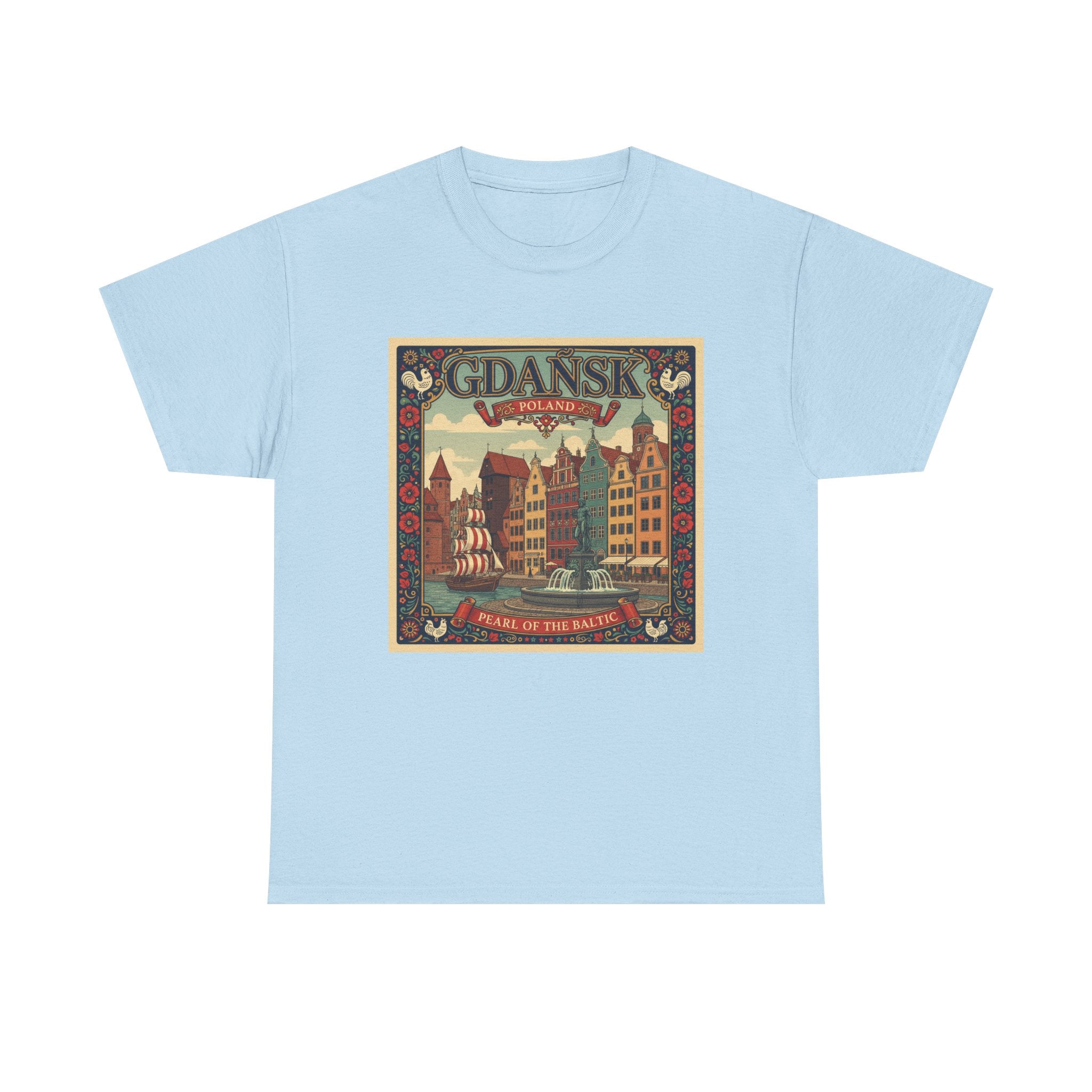 Gdańsk Vintage Travel Tee – Polish Harbor Retro Poster T‑Shirt