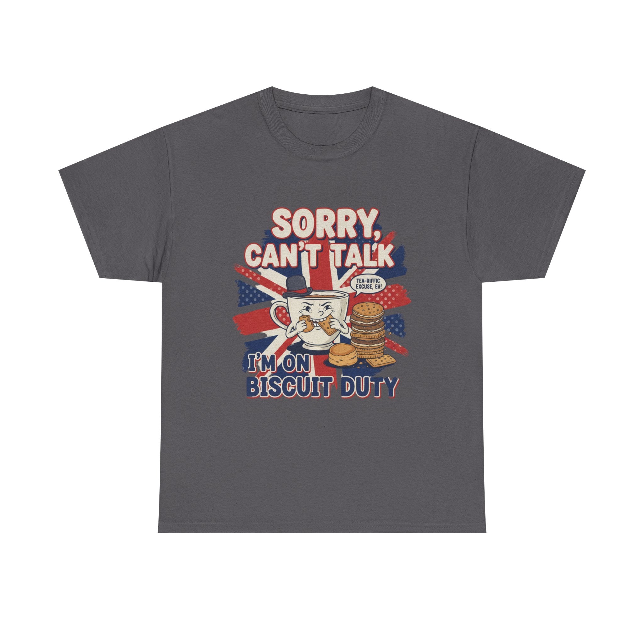 Biscuit Duty T‑Shirt - "Sorry Can't Talk, I'm On Biscuit Duty" British Tea & Biscuit Graphic Tee