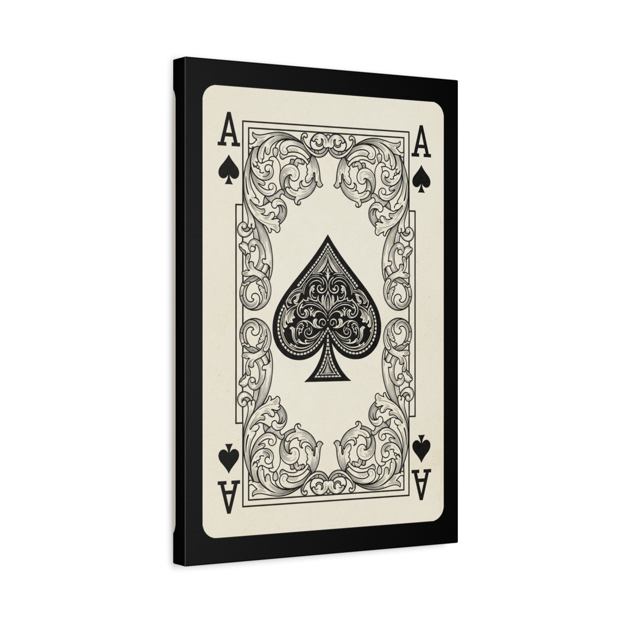 Ace of Spades Canvas Wall Art — Vintage Playing Card Print