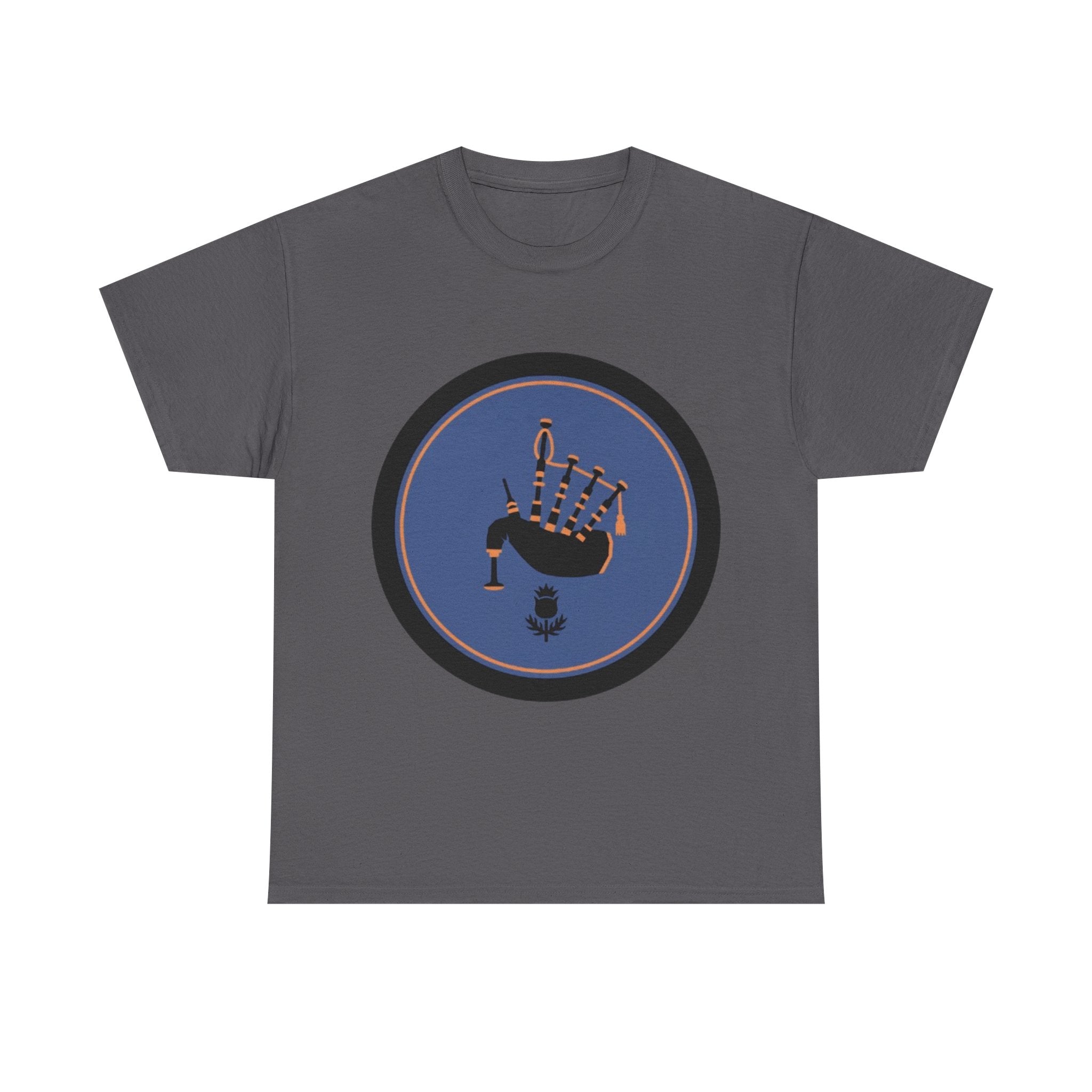 Bagpipes Crest T‑Shirt — Scottish Pride Circle Logo Tee