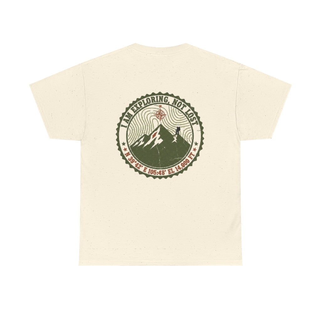 Adventure Mountain Tee – "I Am Exploring, Not Lost" Graphic T-Shirt