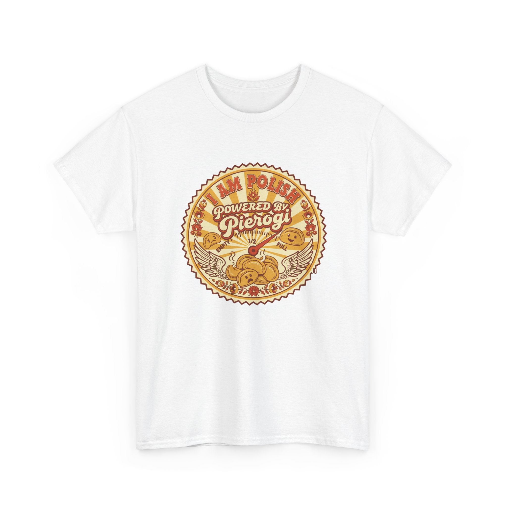 Pierogi Powered Tee — "All Power to Pierogi" Retro Food Lover T-Shirt