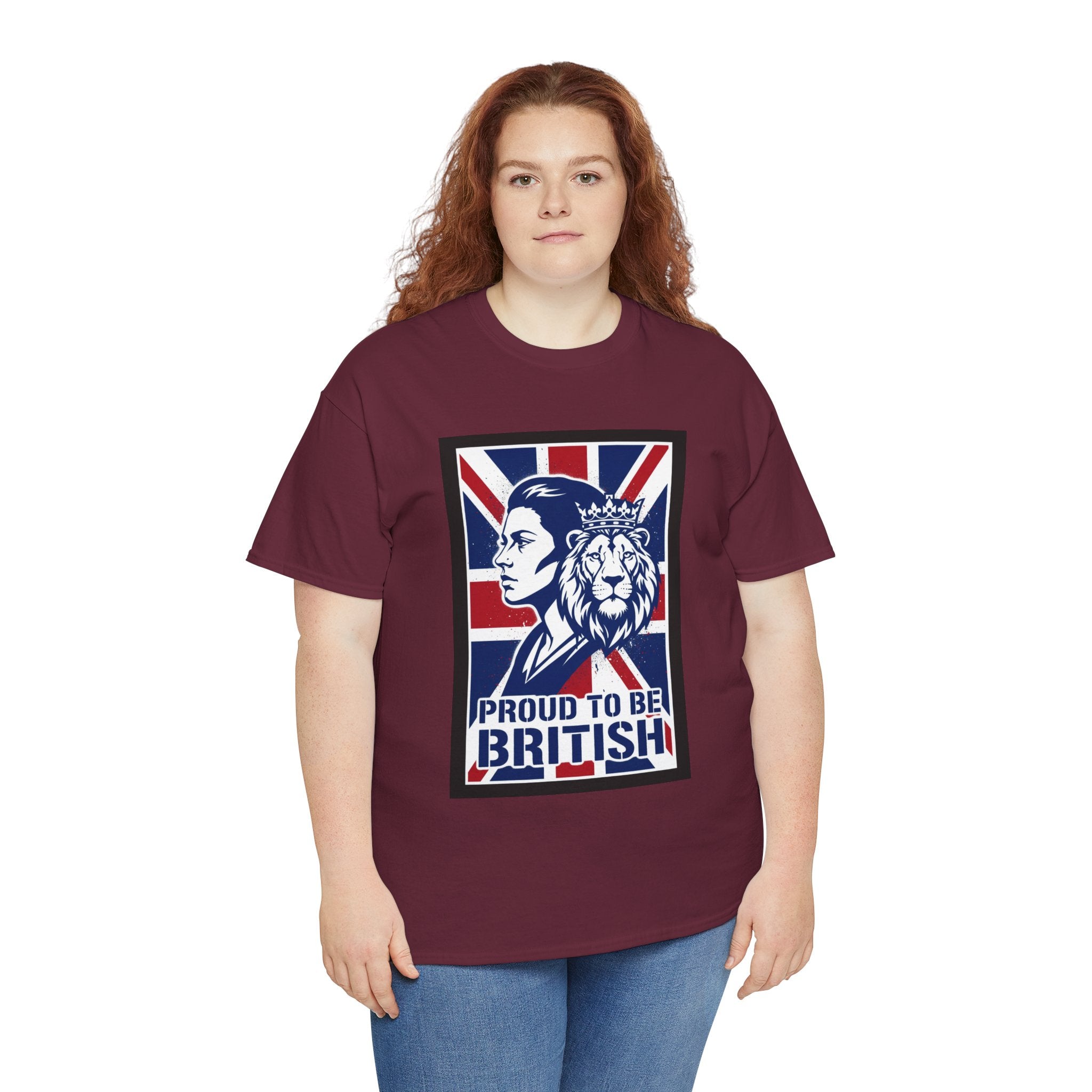 Proud to Be British T-Shirt – Union Jack Lion Graphic Tee