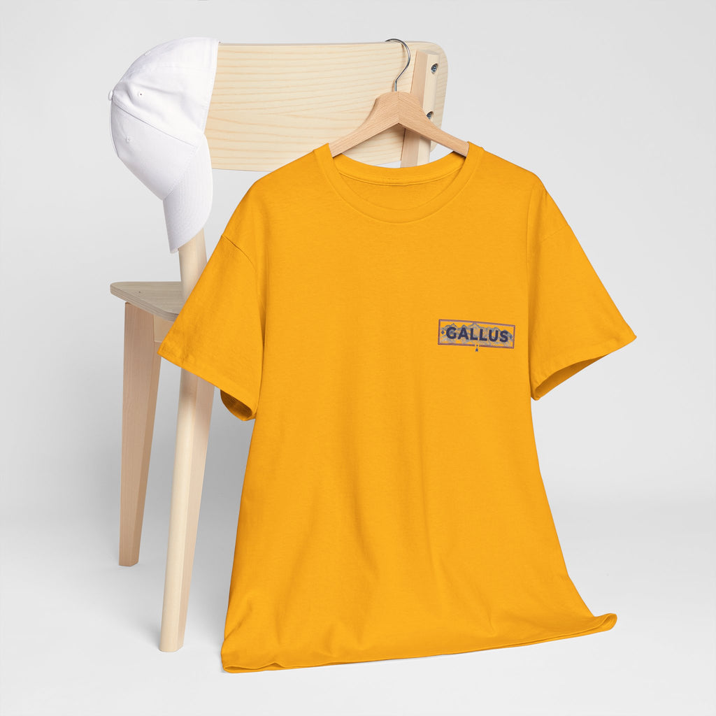 Mountain Sunset T-Shirt — Retro Nature Graphic Tee with 'GALLUS' Logo