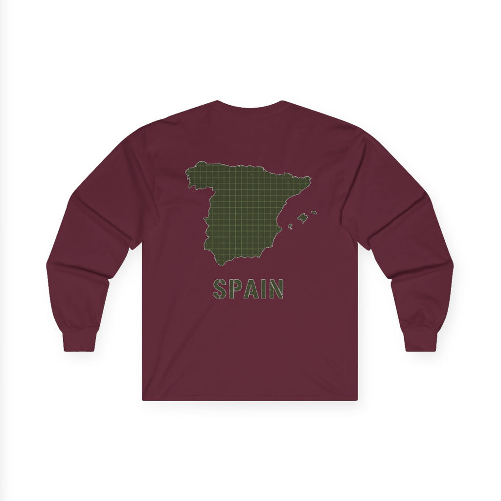 Spain Map Long Sleeve Tee — Gallus Logo Travel Shirt