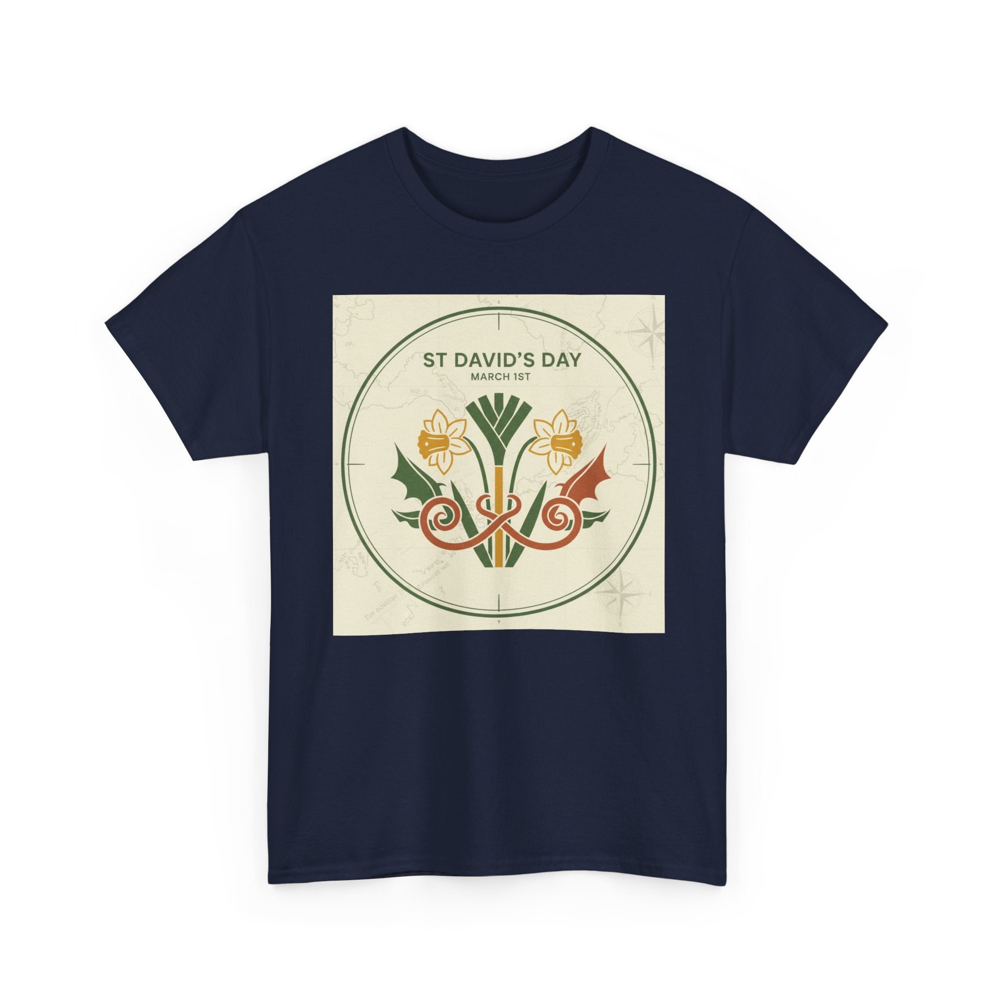 St. David's Day Floral Tee — Welsh Daffodil & Leek Celebration Shirt