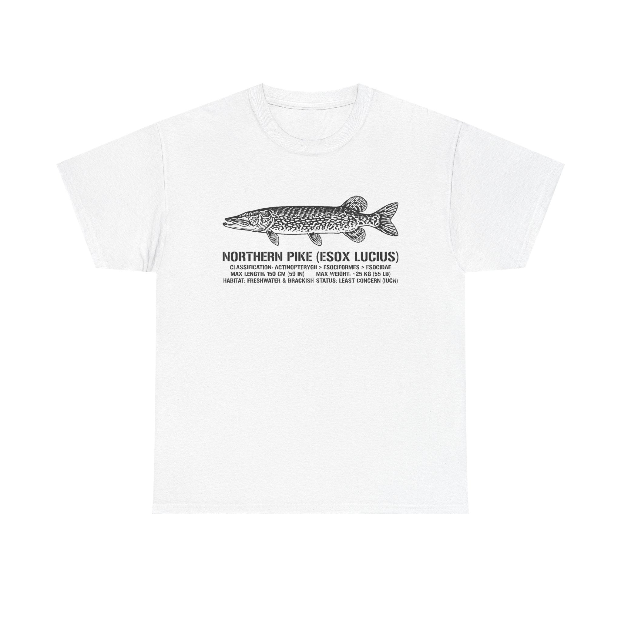 Northern Pike Illustration Tee — "Northern Pike (Esox Lucius)" Fishing Shirt