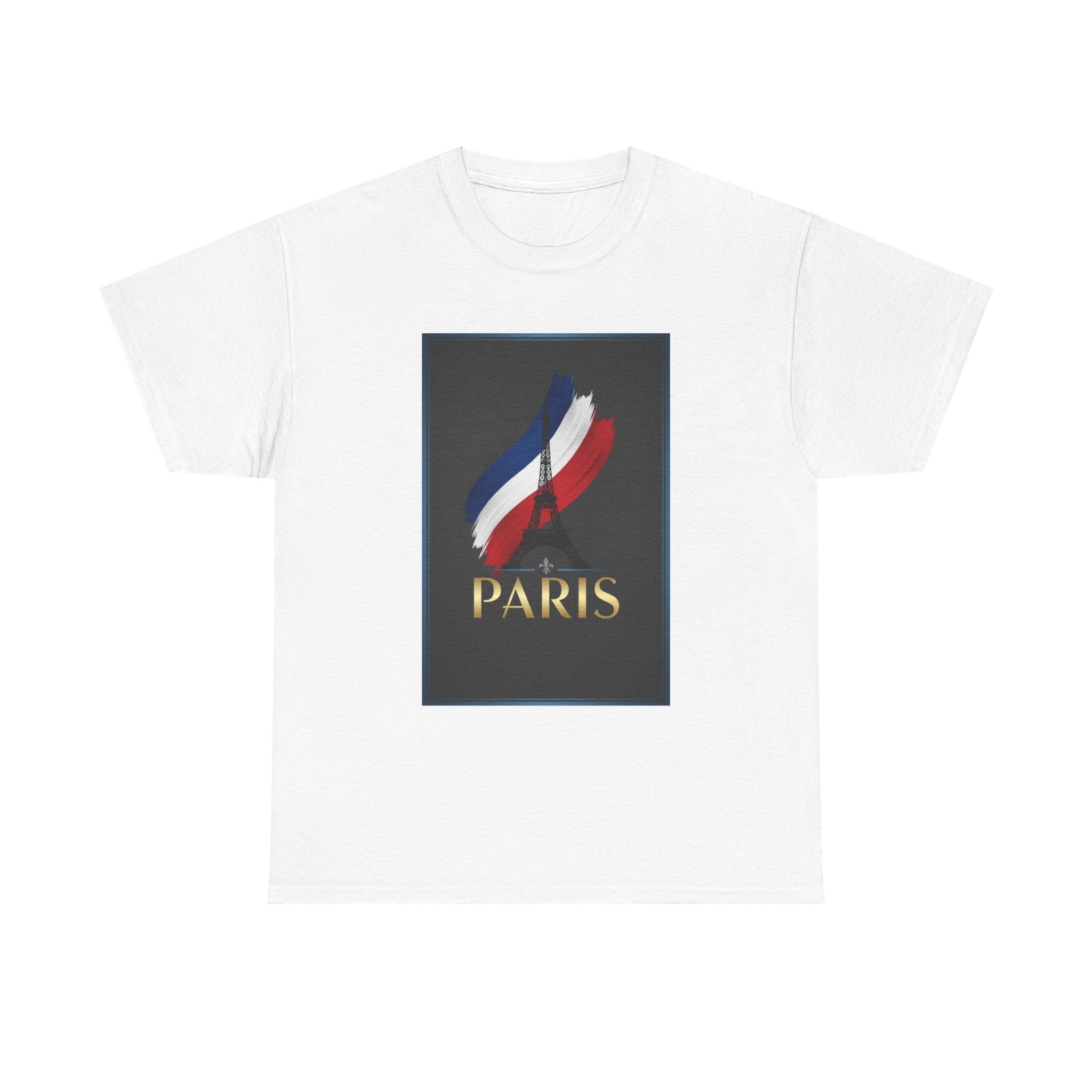 Paris Tricolor Graphic Tee — French Flag Brushstroke T-Shirt