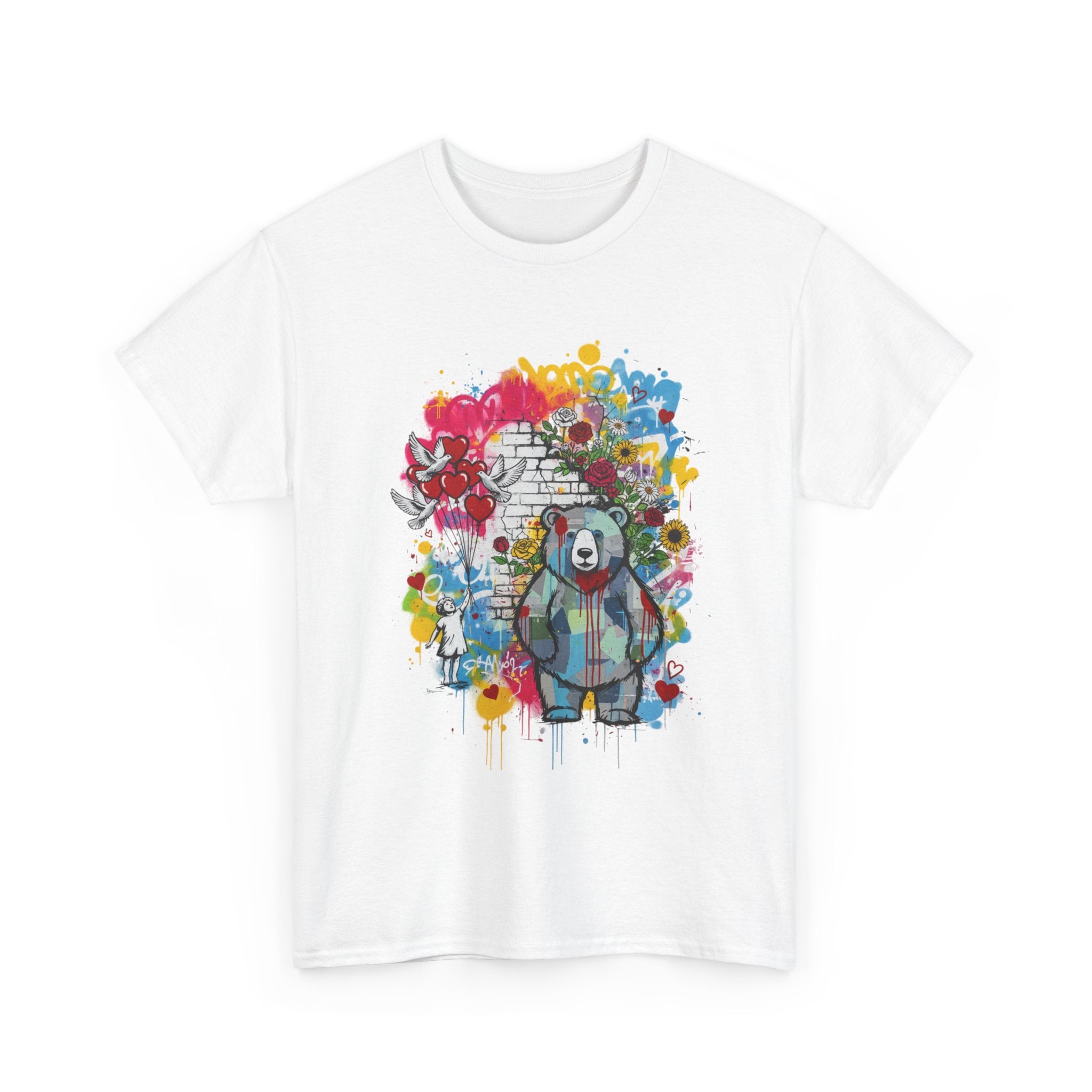 Graffiti Bear T-Shirt — Colourful Street Art Bear Graphic Tee