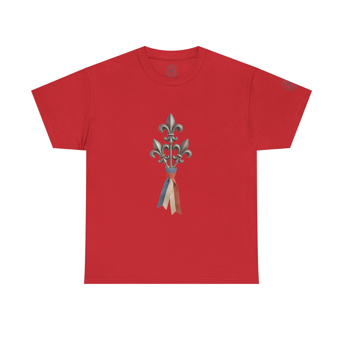 French Fleur-de-Lis T-Shirt — Heritage Ribbon Crest Tee — product image 12