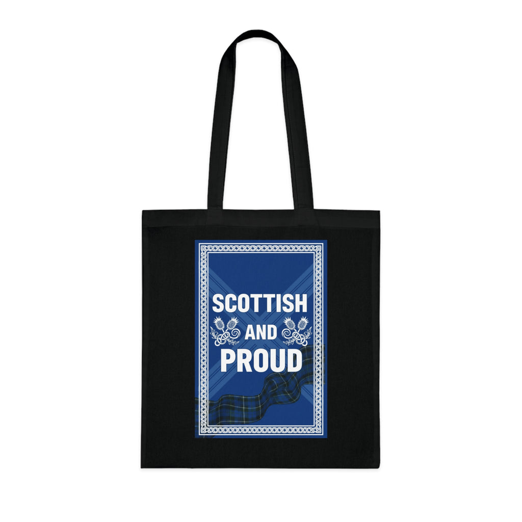 Scottish and Proud Cotton Tote – Blue Tartan Reusable Bag