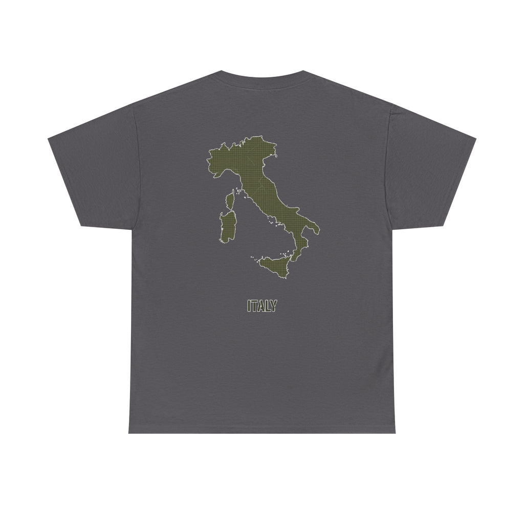 Italy Map T‑Shirt — Minimalist Travel Tee with 'Italy' Text
