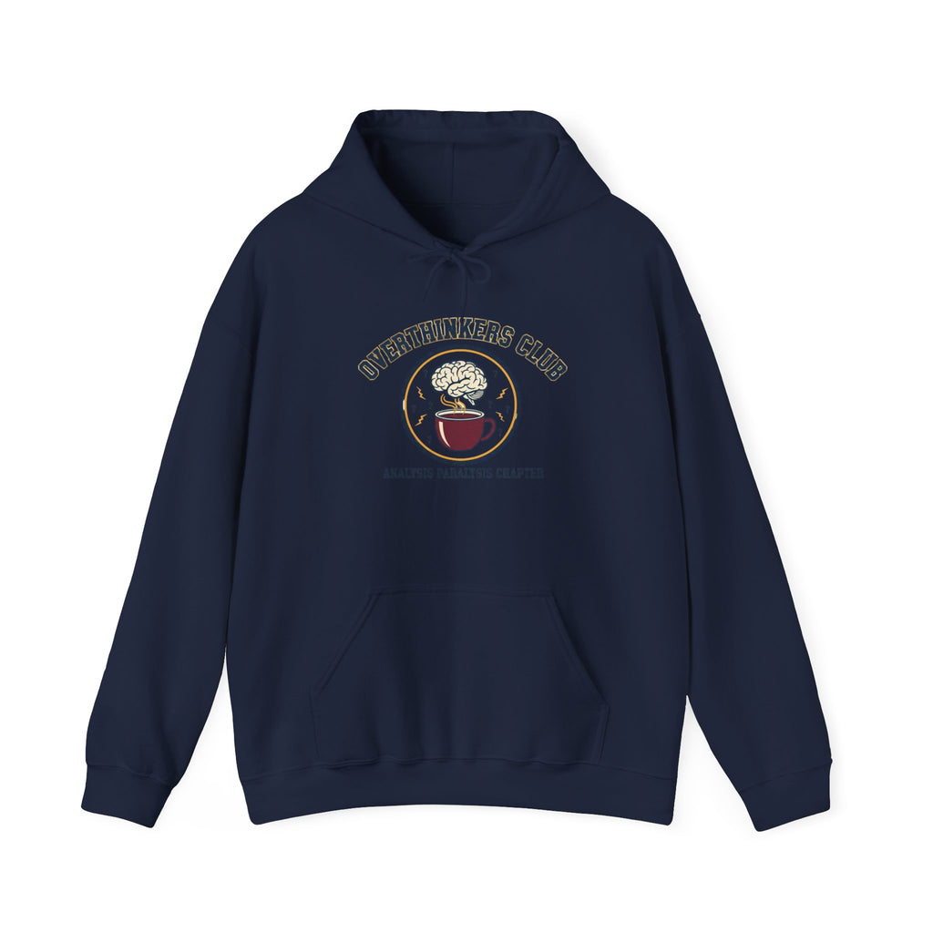 Overthinkers Club Hoodie | varsity style, irony club merch