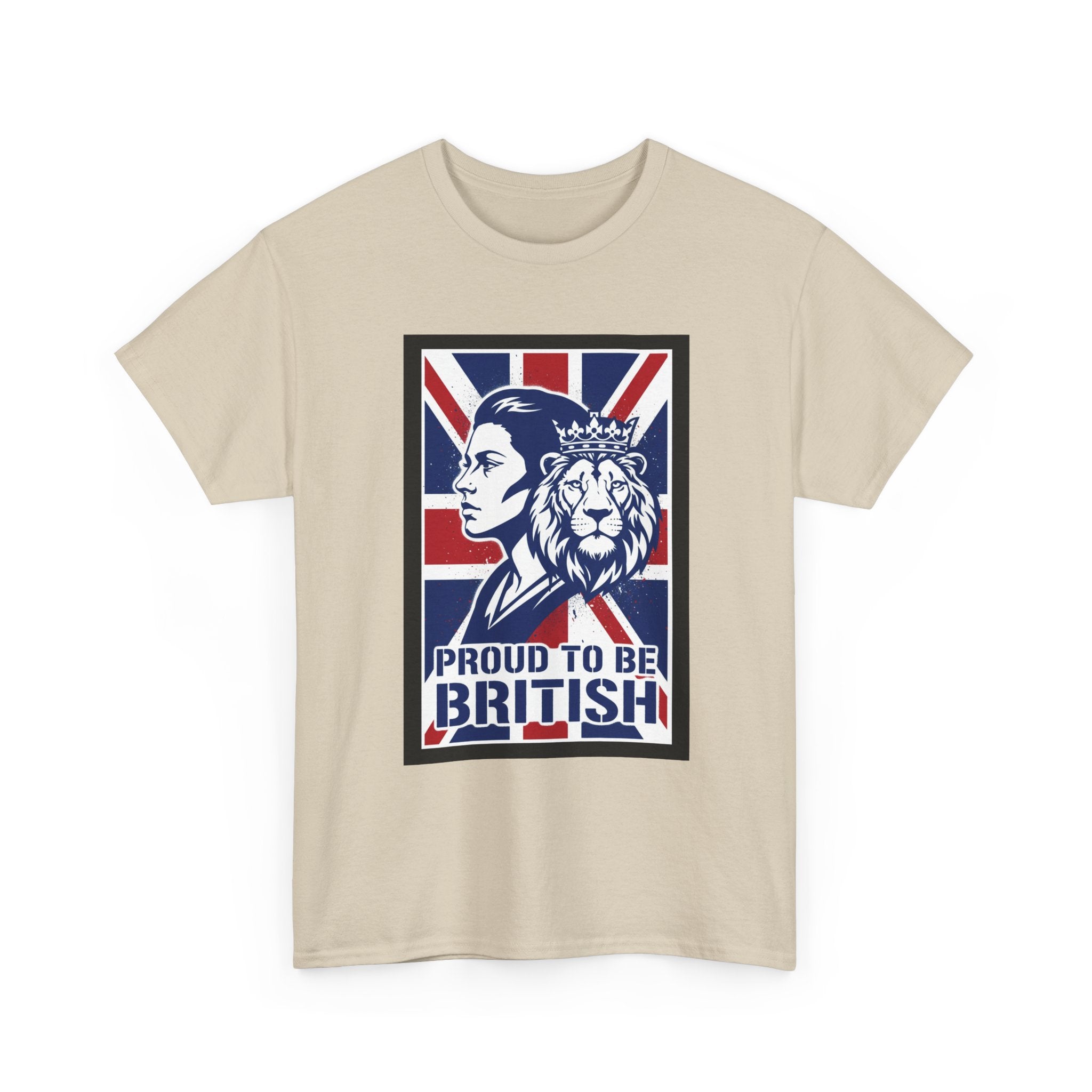 Proud to Be British T-Shirt – Union Jack Lion Graphic Tee