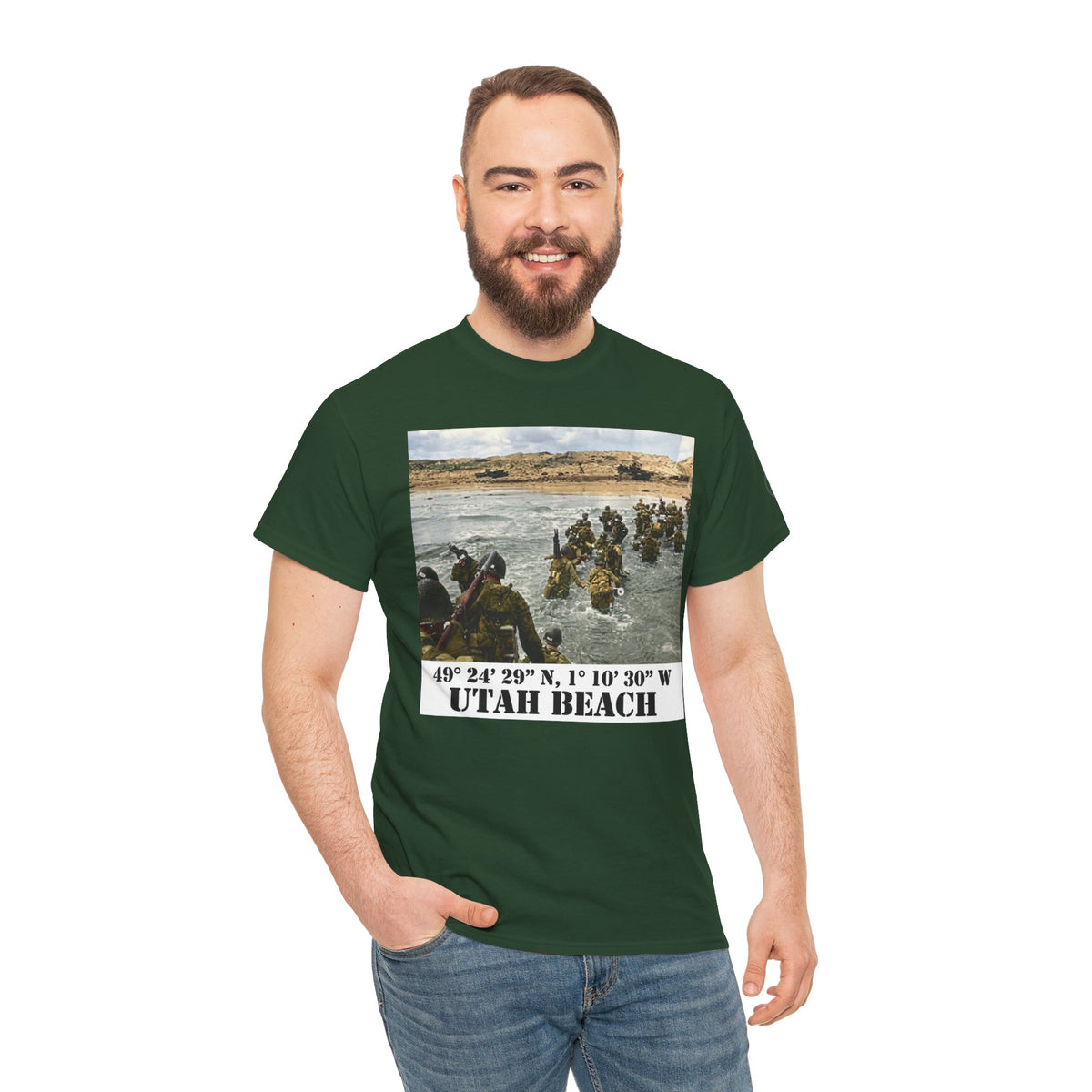 Utah Beach D-Day T-Shirt — Normandy 1944 Coordinates Tee — product image 10