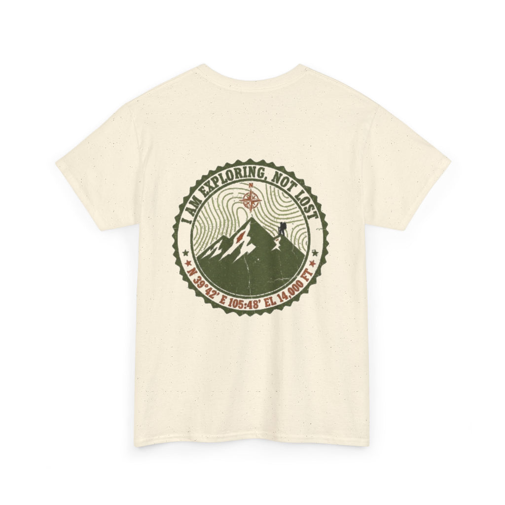 Adventure Mountain Tee – "I Am Exploring, Not Lost" Graphic T-Shirt