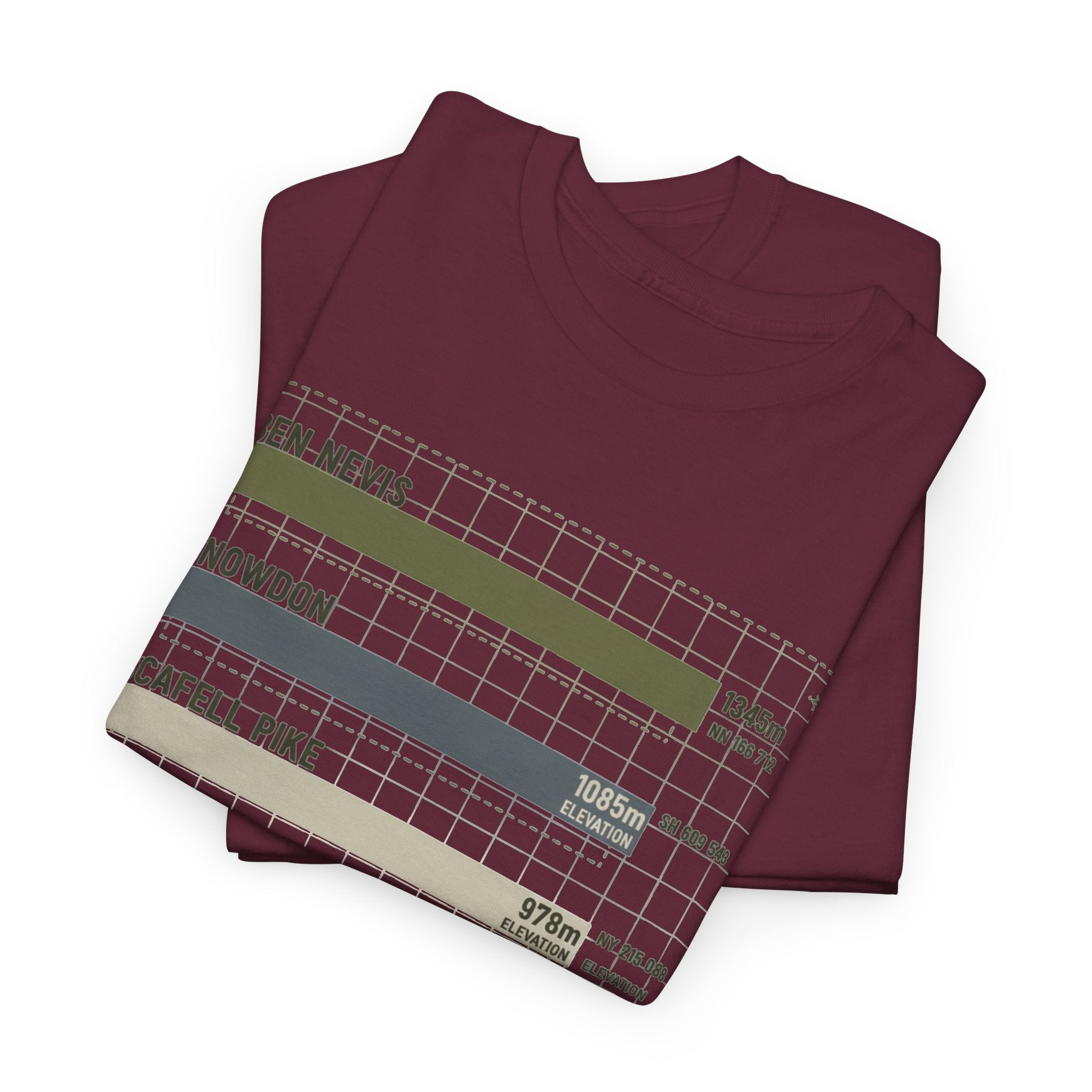 Three Peaks Challenge Graphic T-Shirt — Retro UK Mountain Hiking Tee