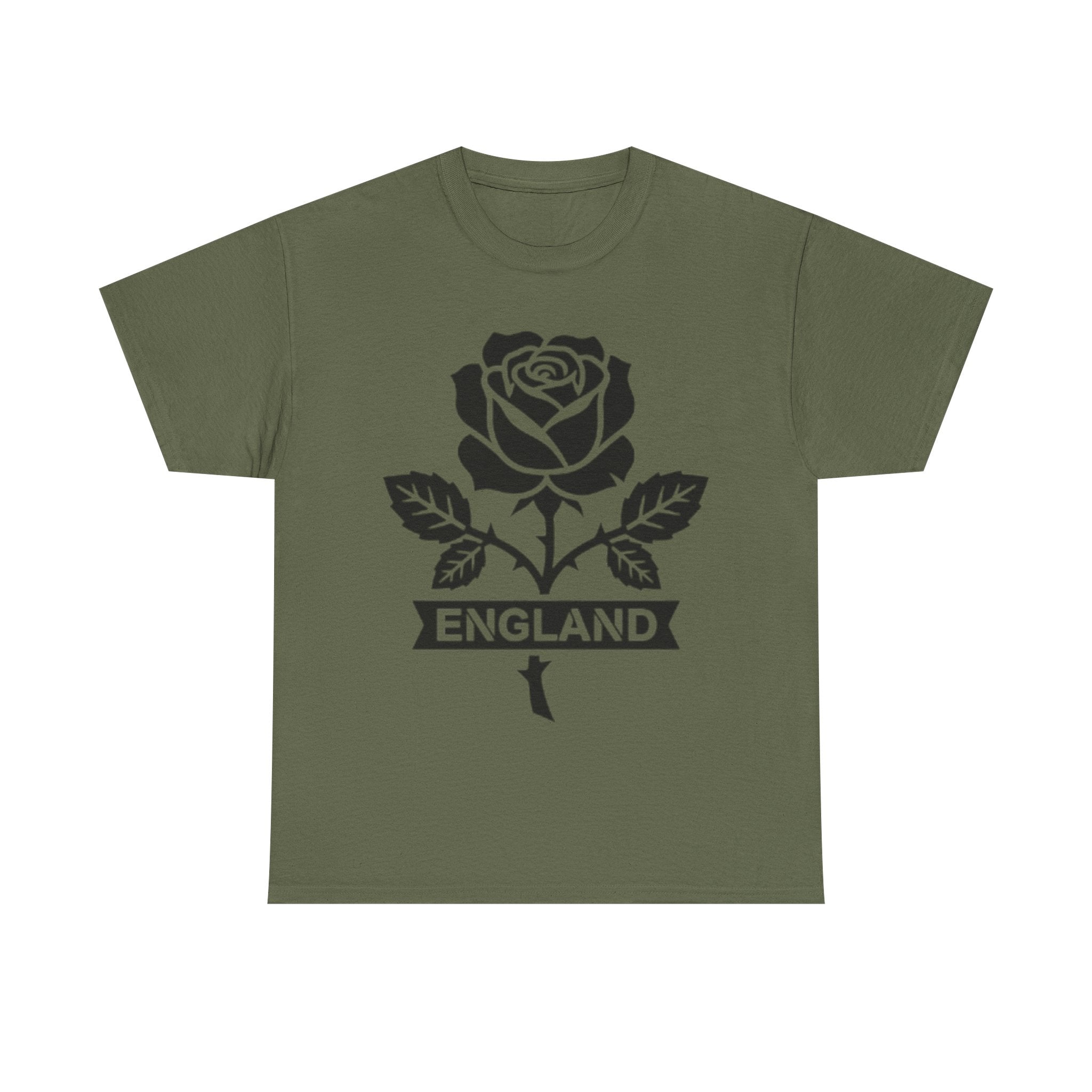 England Rose T-Shirt — Vintage Black Floral England Tee