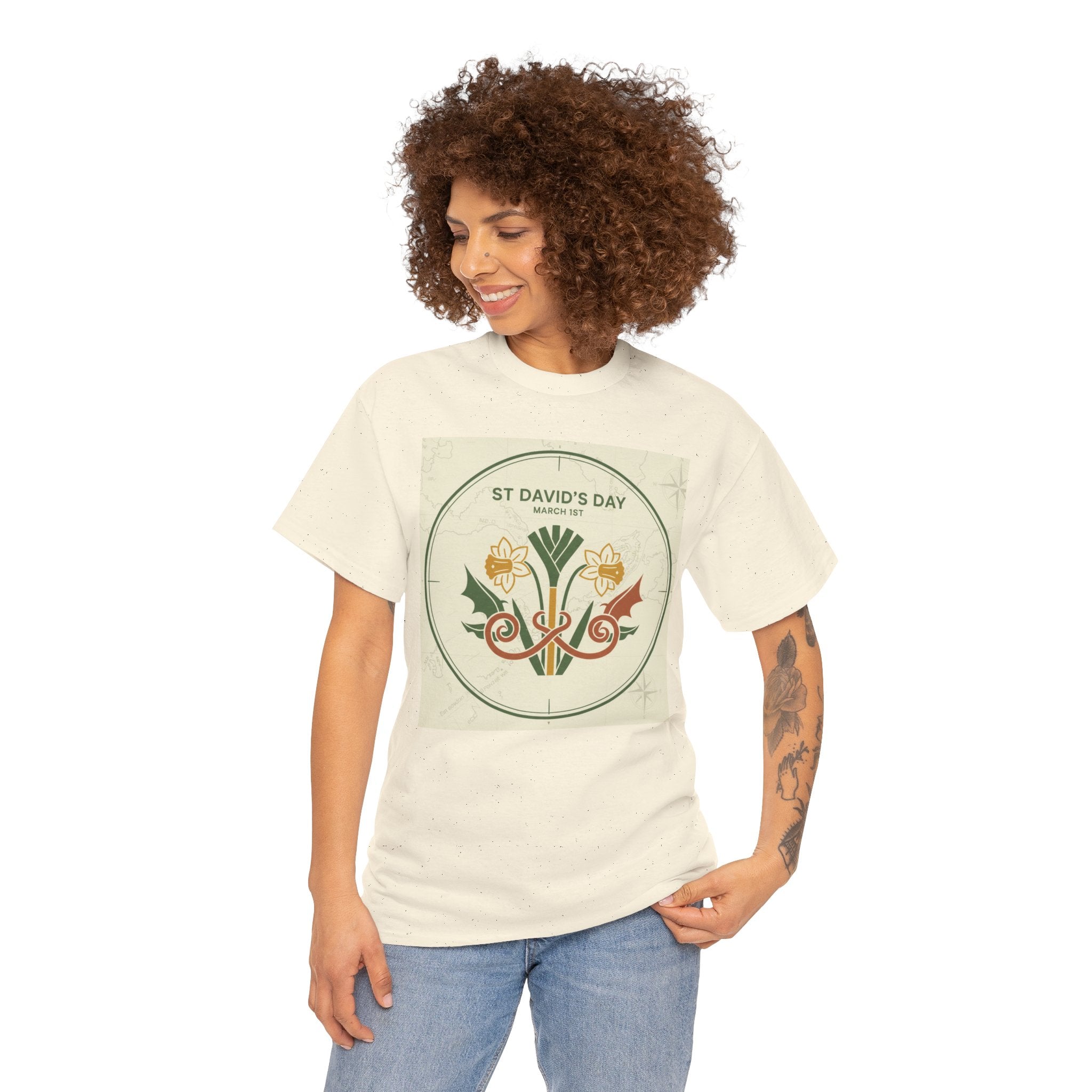 St. David's Day Floral Tee — Welsh Daffodil & Leek Celebration Shirt
