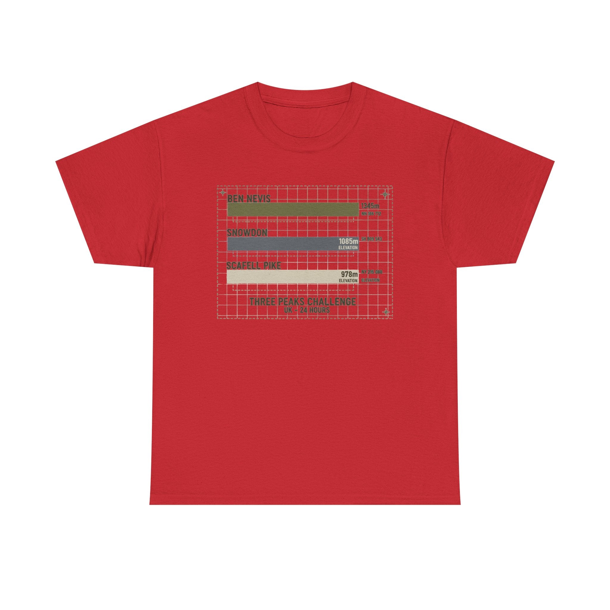 Three Peaks Challenge Graphic T-Shirt — Retro UK Mountain Hiking Tee