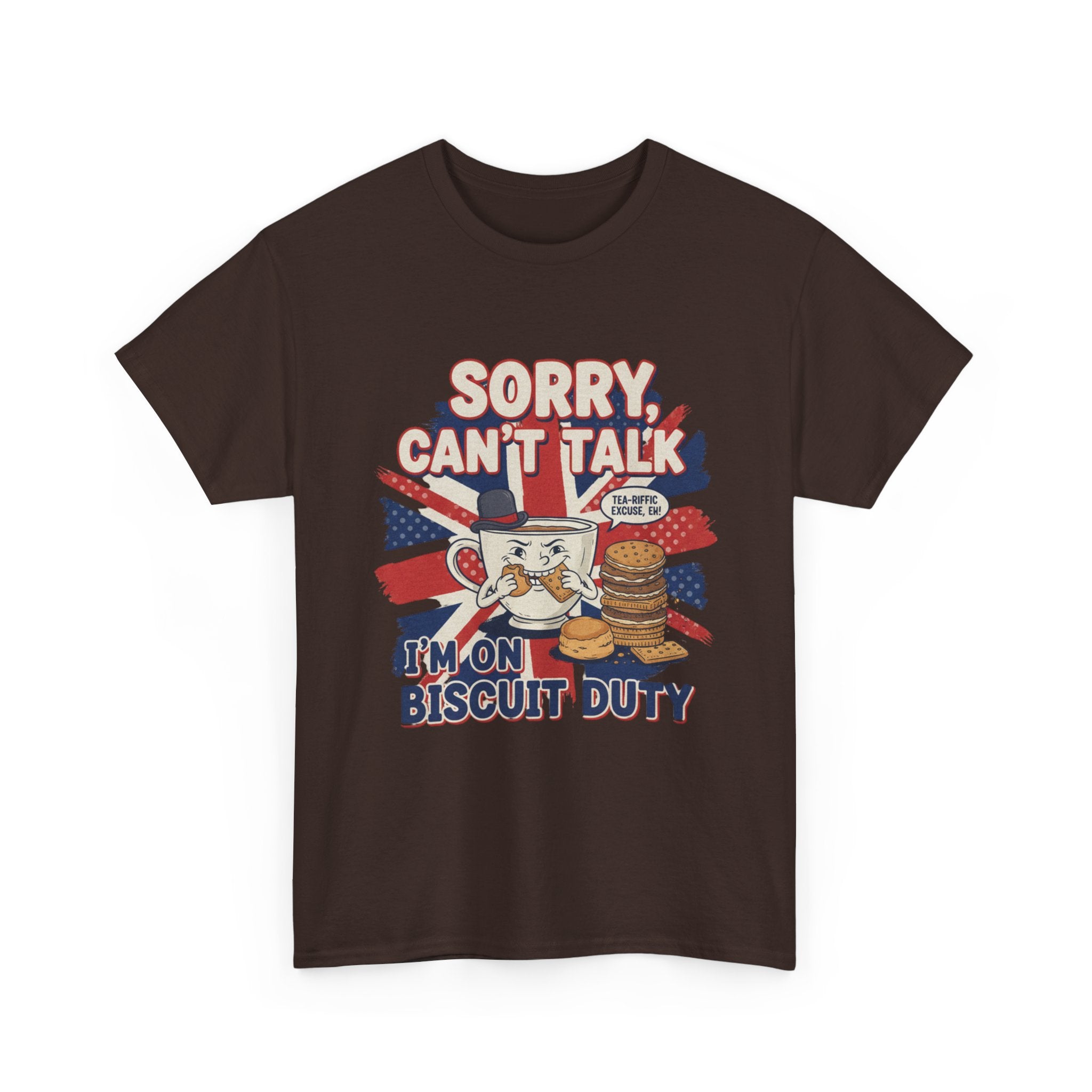 Biscuit Duty T‑Shirt - "Sorry Can't Talk, I'm On Biscuit Duty" British Tea & Biscuit Graphic Tee