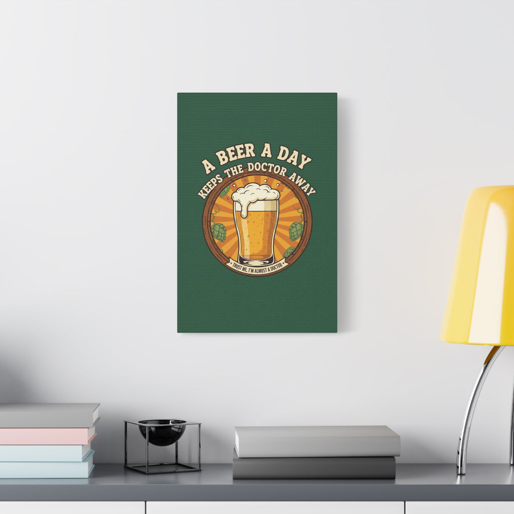 A Beer a Day Canvas Wall Art — Pint of Stout Home Decor