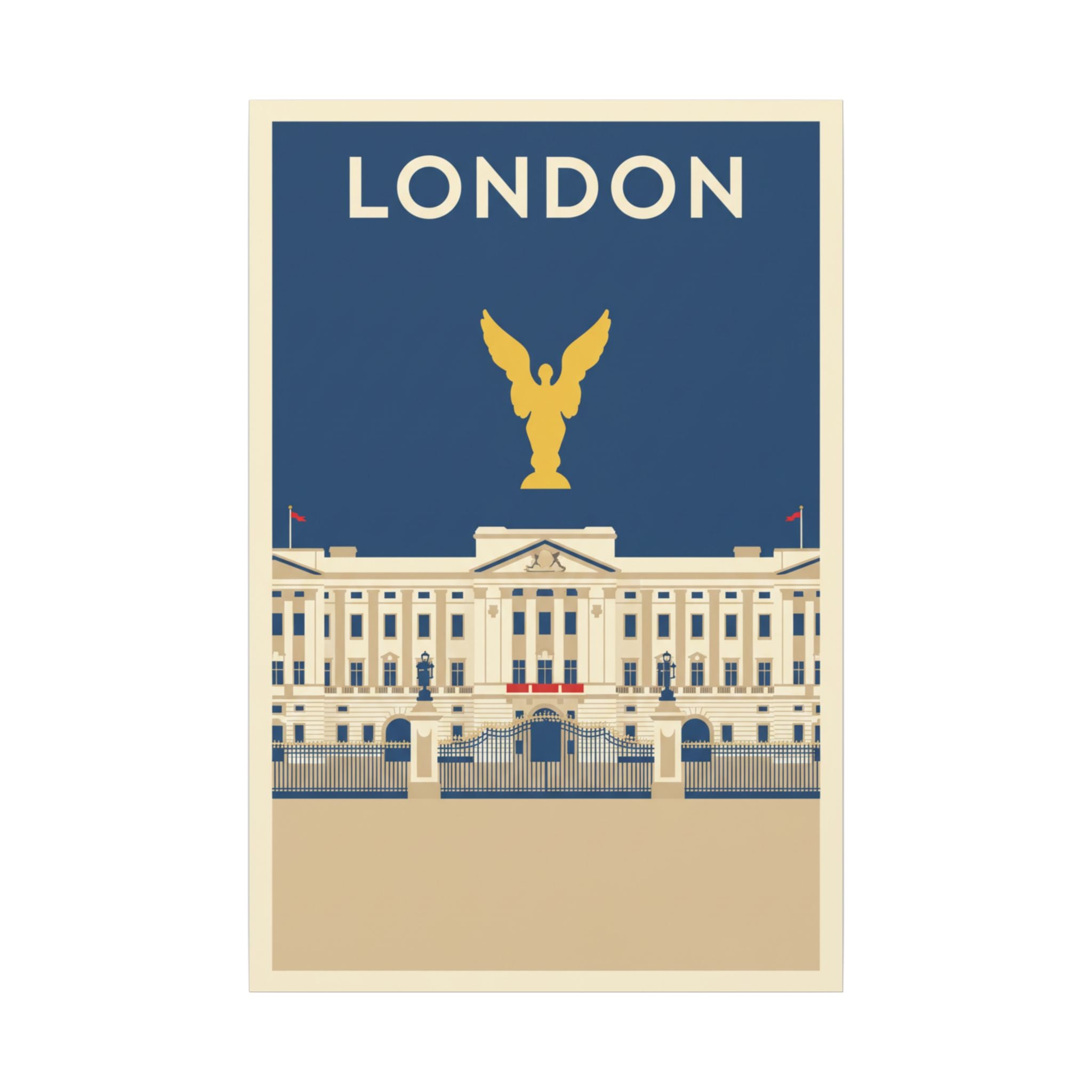 London Buckingham Palace Canvas Print Vintage Travel Poster Wall Art