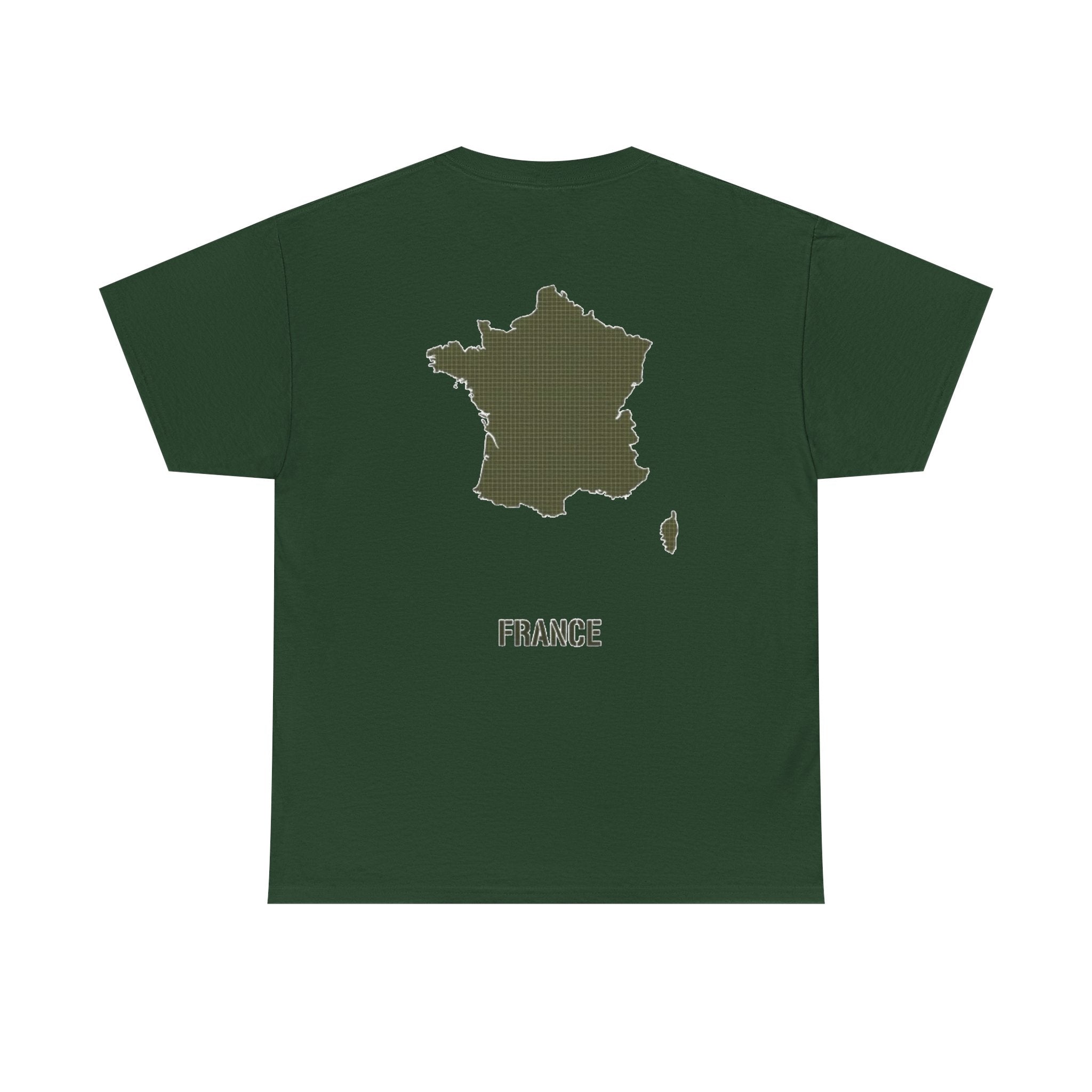 France Map T-Shirt — Minimalist Olive France Map Tee