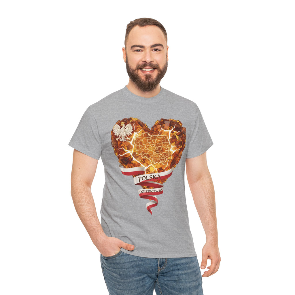 Polish Pride Heart Flame Tee | Polska Heritage T-Shirt