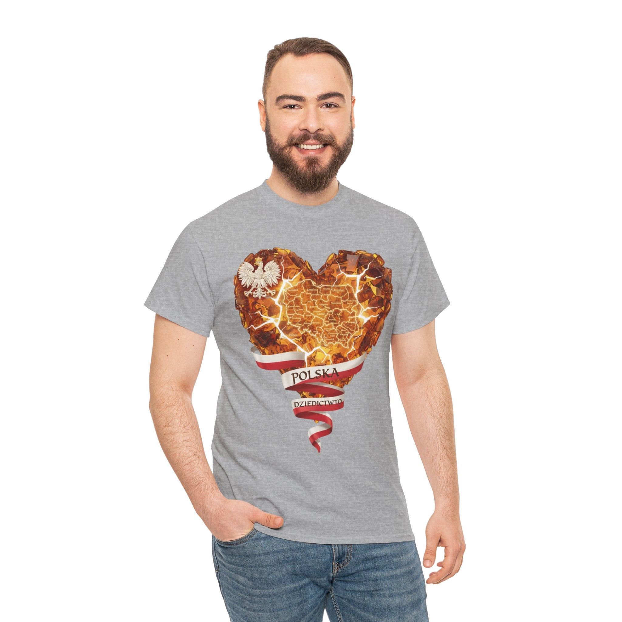 Polish Pride Heart Flame Tee | Polska Heritage T-Shirt
