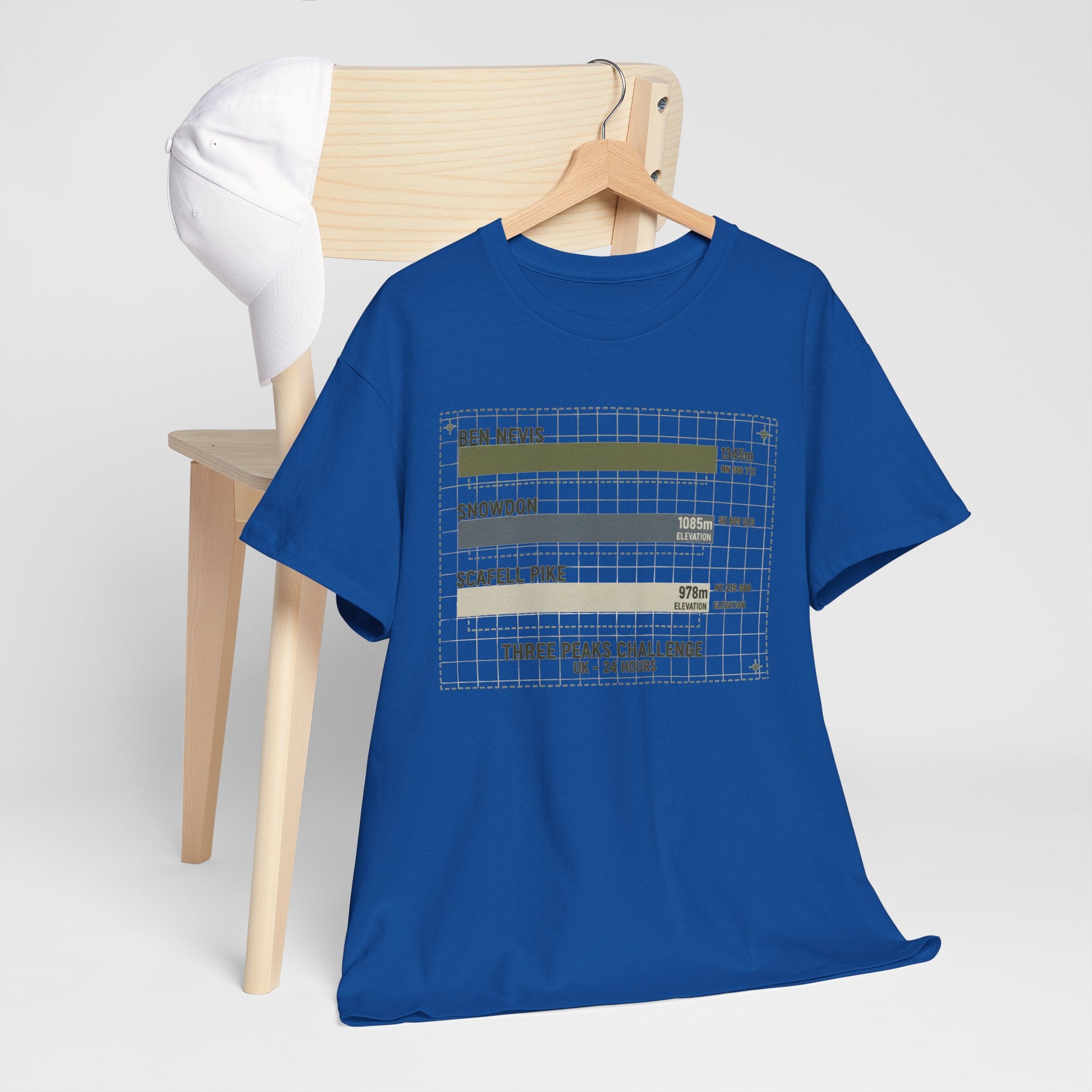 Three Peaks Challenge Graphic T-Shirt — Retro UK Mountain Hiking Tee