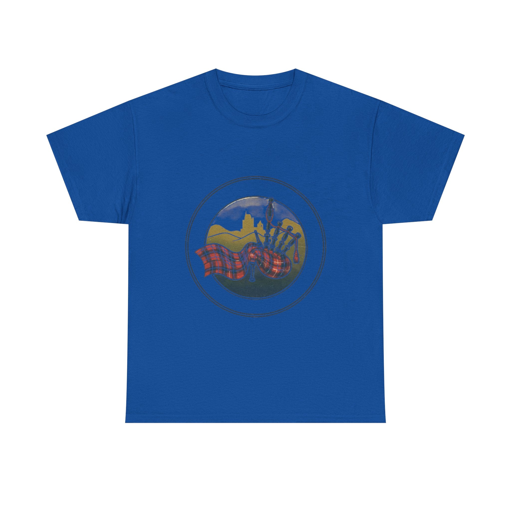Retro Scottish Tartan & Highland Pipe Band Tee